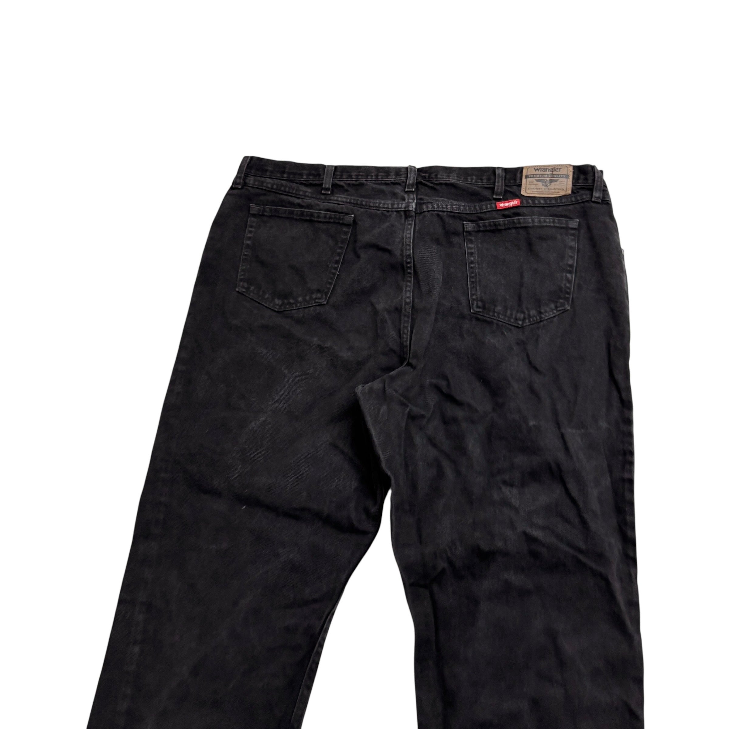 Wrangler Jeans W46 L30 Mens Black Baggy Relaxed Straight Fit Denim (E)