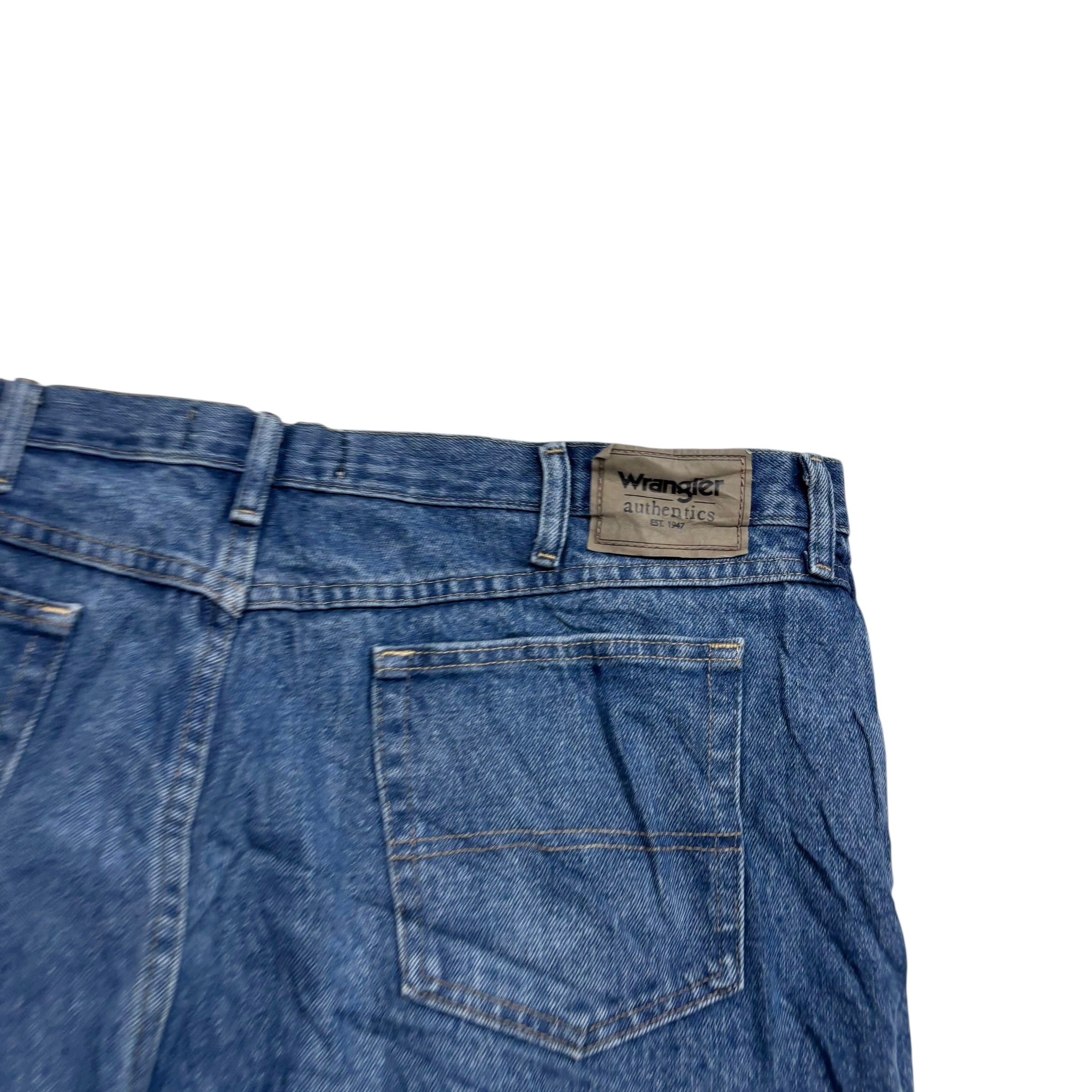 Wrangler Jeans W42 L30 Mens Mid Blue Relaxed Straight Fit Denim (E)