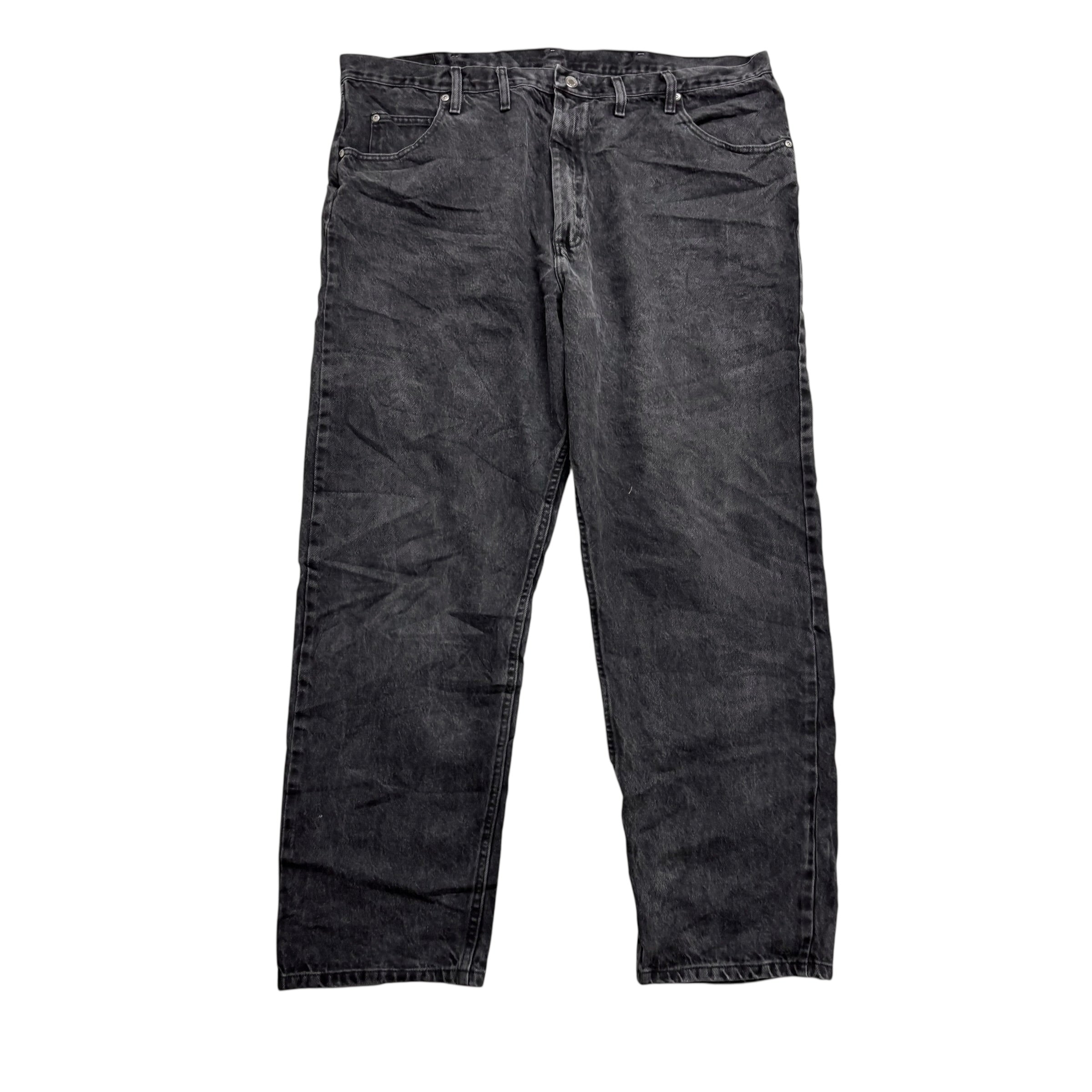 Wrangler Jeans W44 L32 Mens Black Baggy Relaxed Straight Fit Vintage Denim (E)