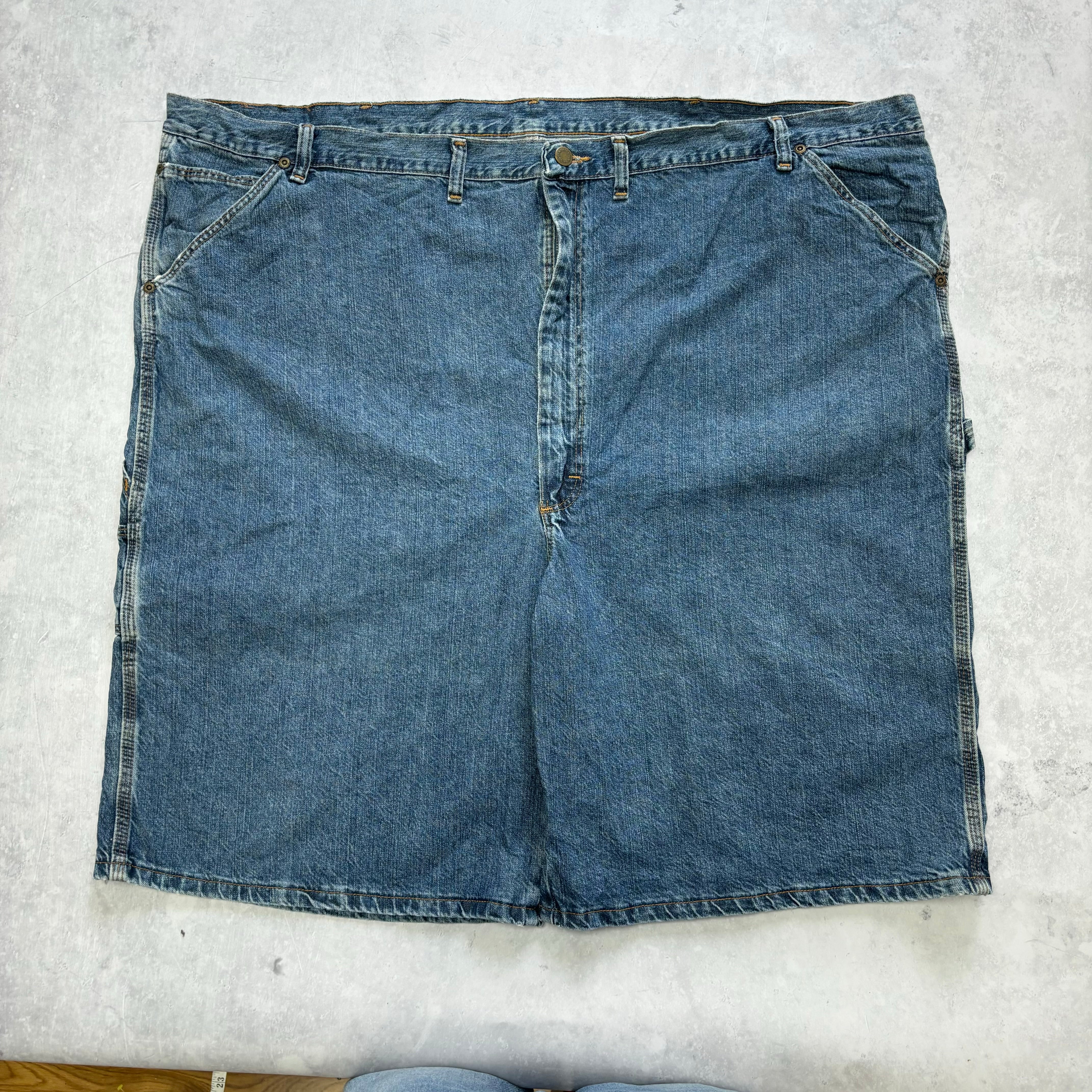 Vintage Wrangler Jorts W52 Mens Denim Shorts Mid Blue Baggy Relaxed Carpenter