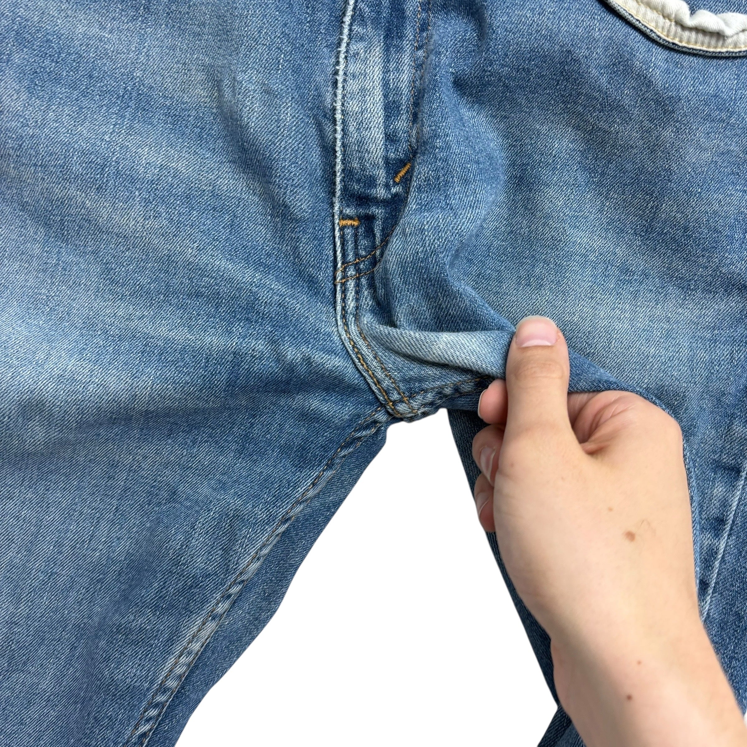 Levis 514 Jeans W34 L30 Mens Mid Blue Regular Straight Fit Stretch Denim (F)