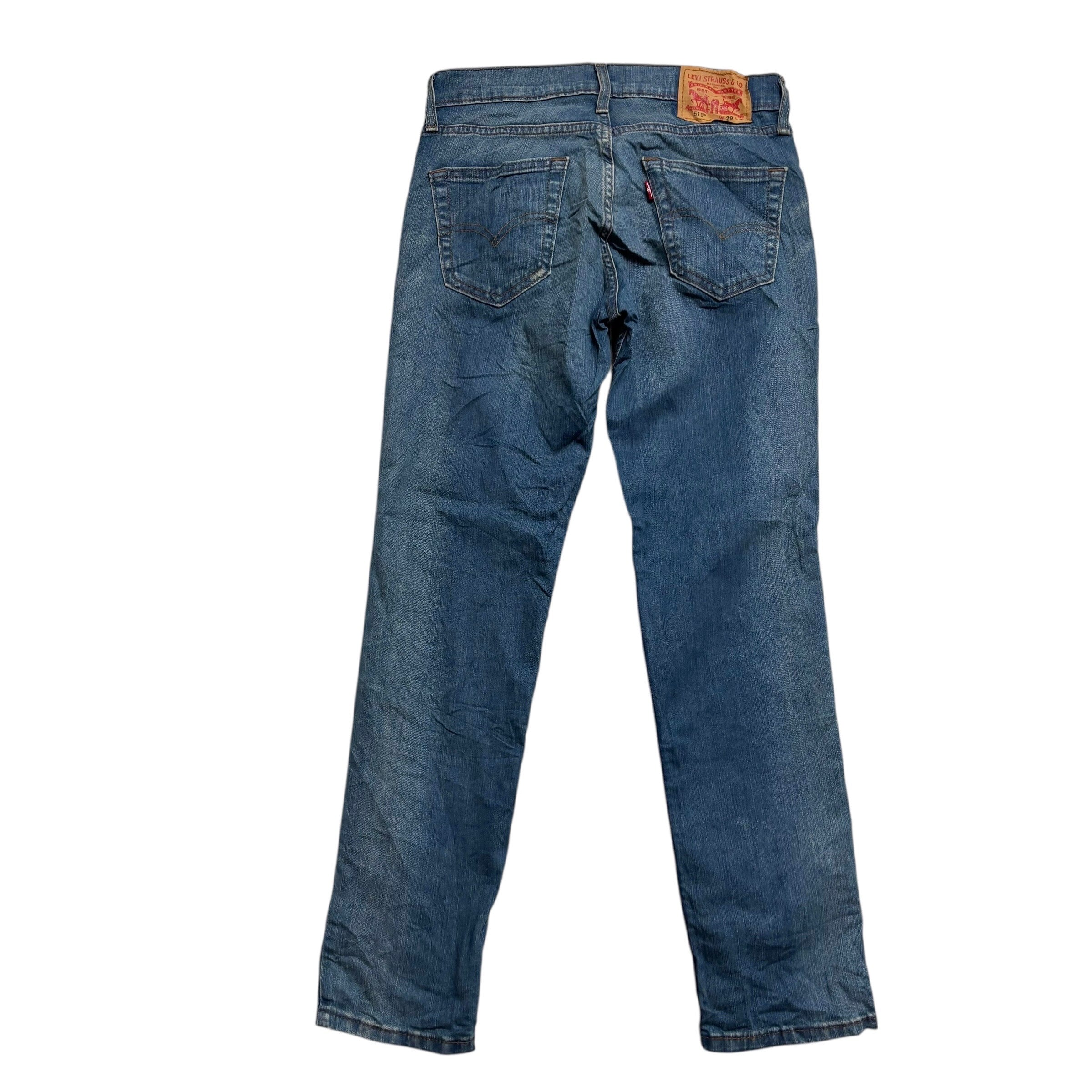 Levis 511 Jeans W29 L30 Mens Dark Blue Slim Fit Stretch Denim (E)
