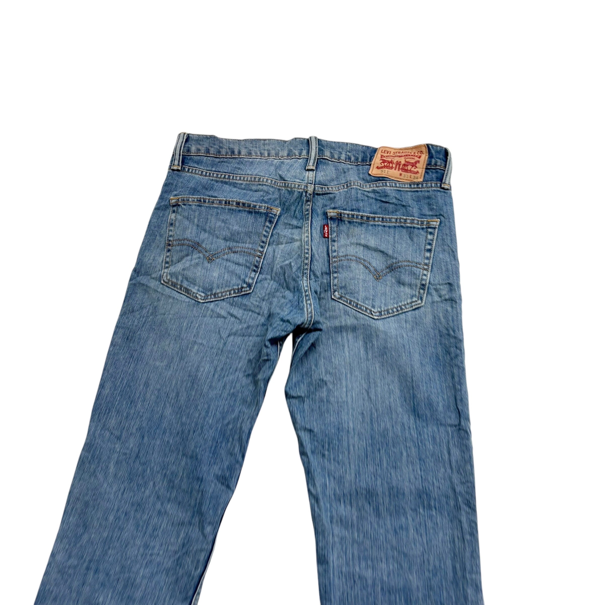 Levis 511 Jeans W31 L34 Mens Light Blue Slim Fit Stretch Denim (E)