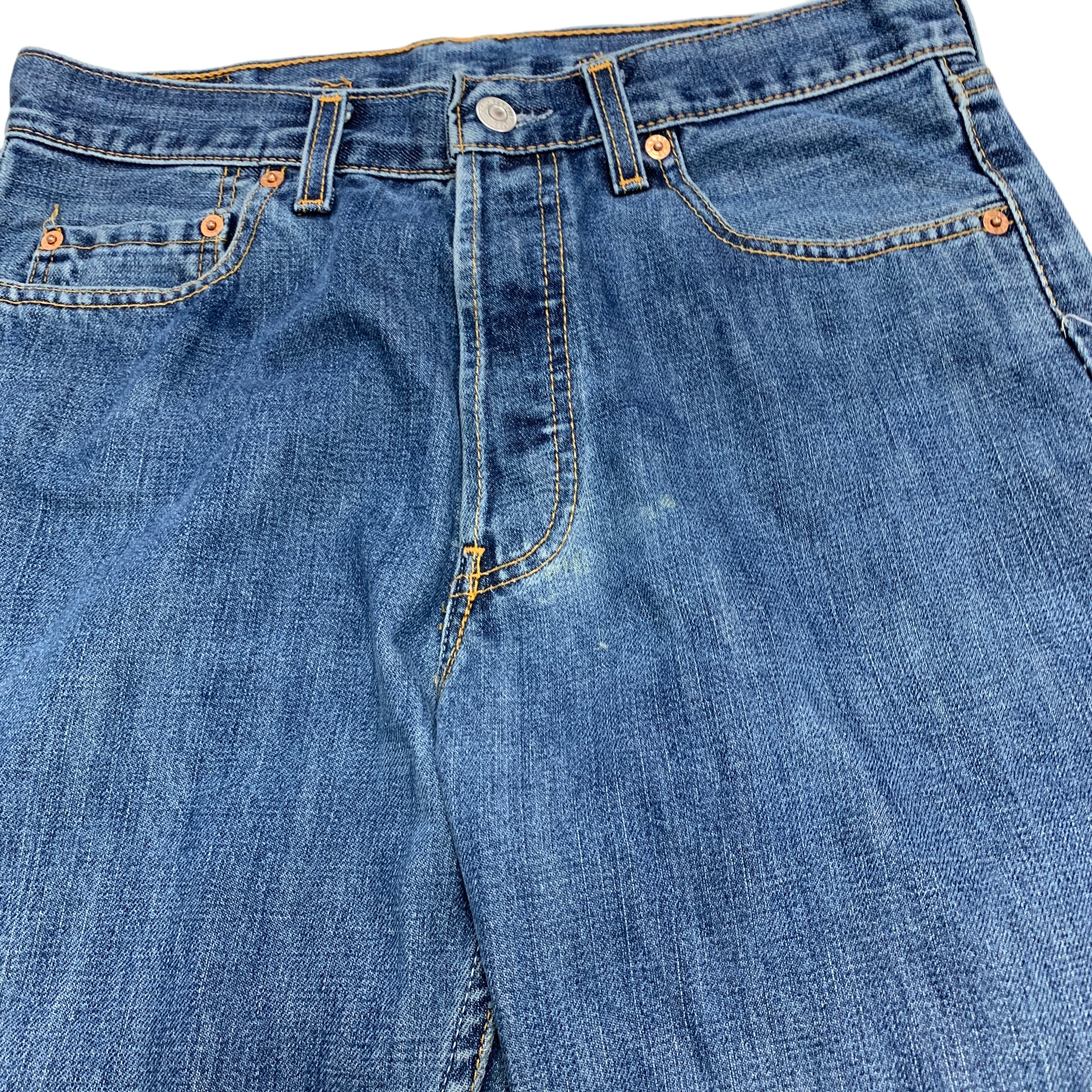 Levis 561 Jeans W32 L34 Mens Mid Blue Regular Straight Fit Cinch Back Vintage Denim