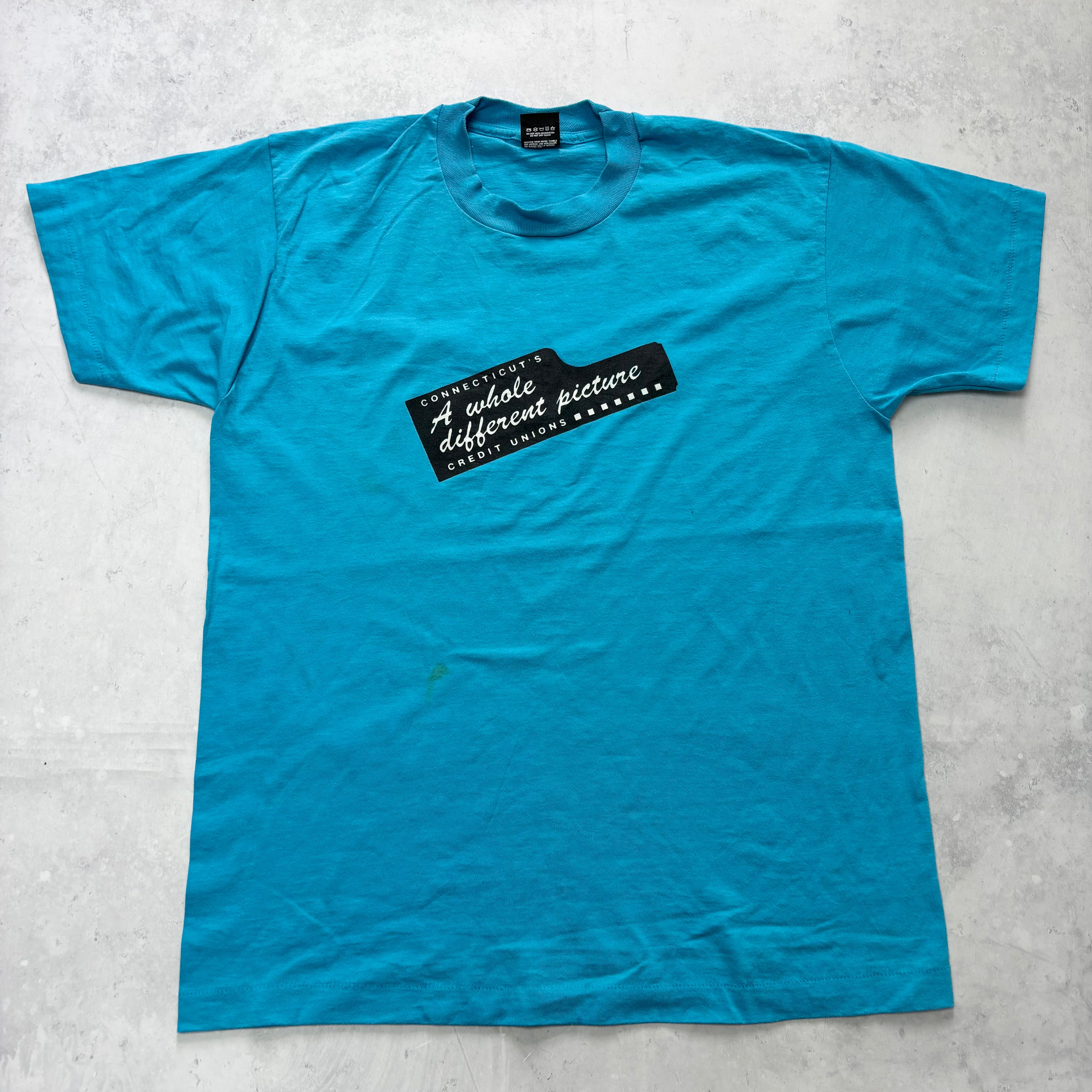 Vintage T Shirt Mens XL Blue Single Stitch Graphic Print 90s USA (F)