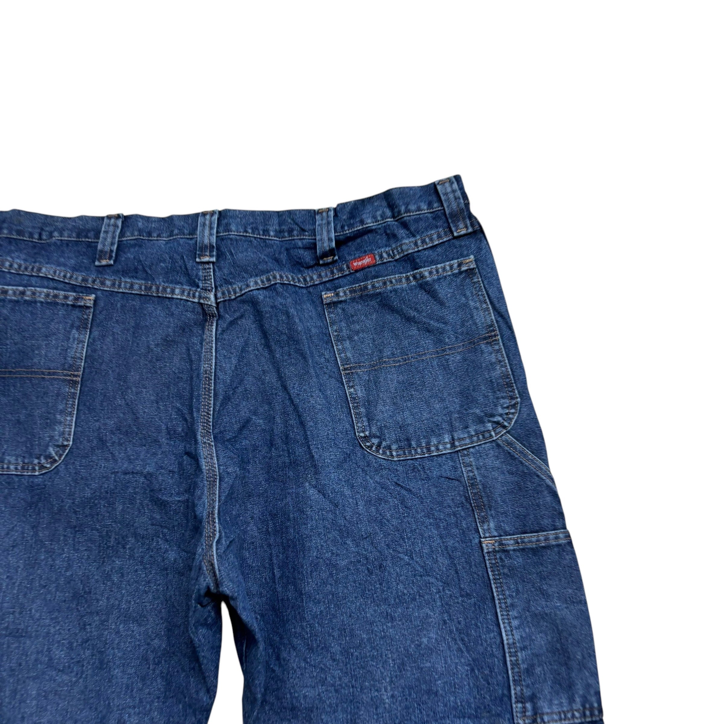 Wrangler Carpenter Jeans W46 L31 Mens Dark Blue Relaxed Straight Denim
