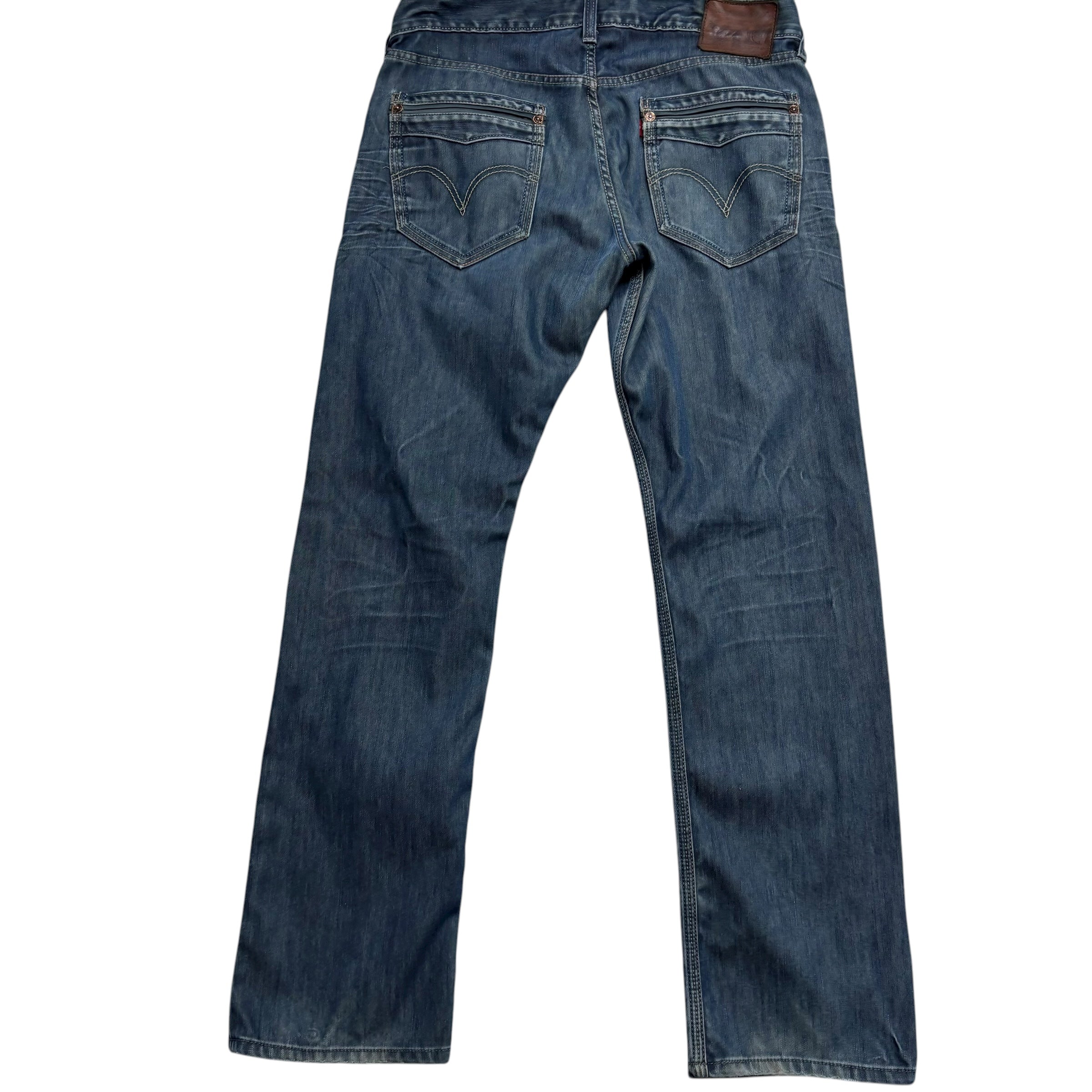 Levis 514 Jeans W36 L34 Mens Dark Blue Regular Straight Fit Vintage Denim