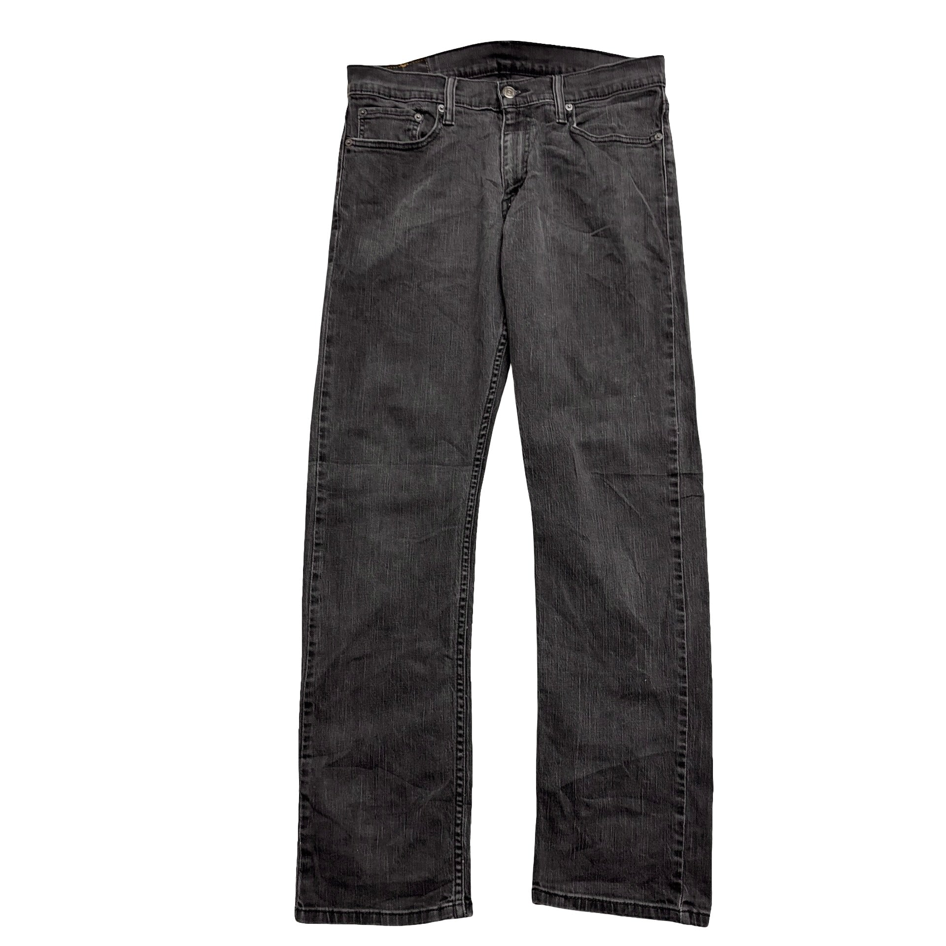 Levis 514 Jeans W33 L32 Mens Black Regular Straight Fit Stretch Denim