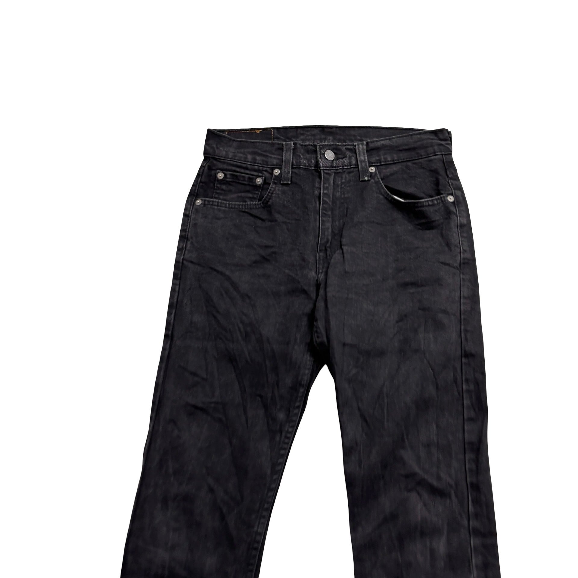 Levis 502 Jeans W30 L29 Mens Black Regular Tapered Fit Stretch Denim (E)