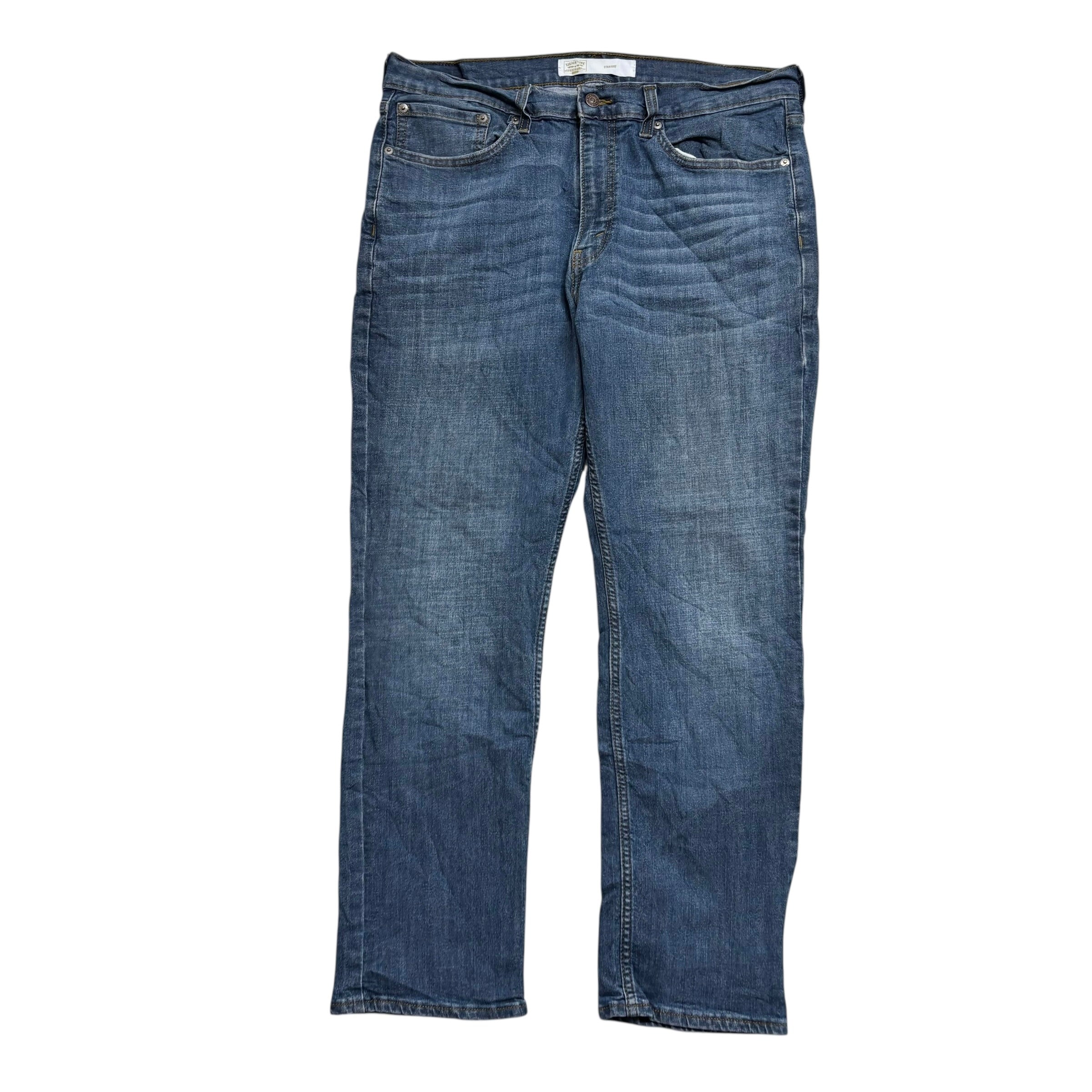 Levis Signature Jeans W36 L30 Mens Mid Blue Regular Straight Fit Stretch (E)