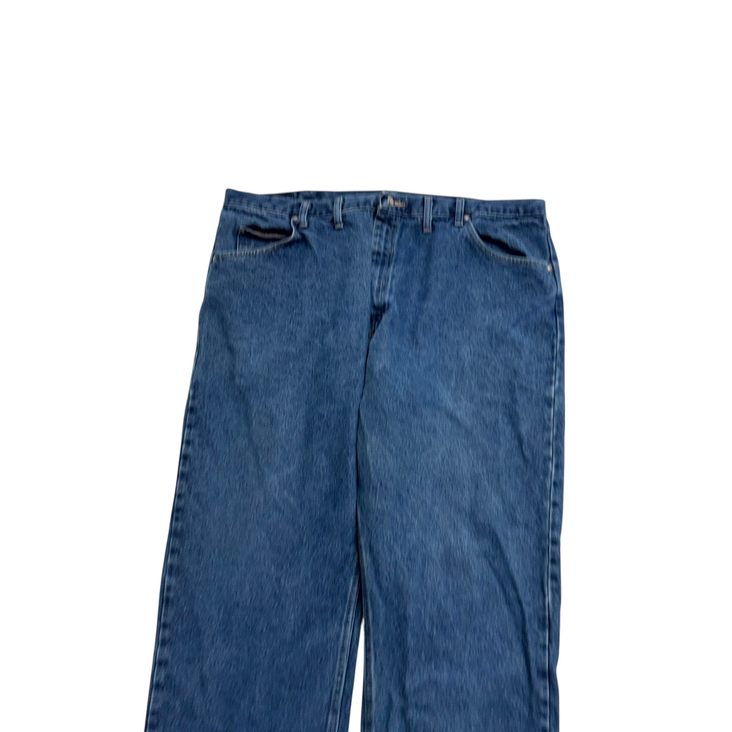 Wrangler Jeans W42 L30 Mens Mid Blue Relaxed Straight Fit Denim (E)