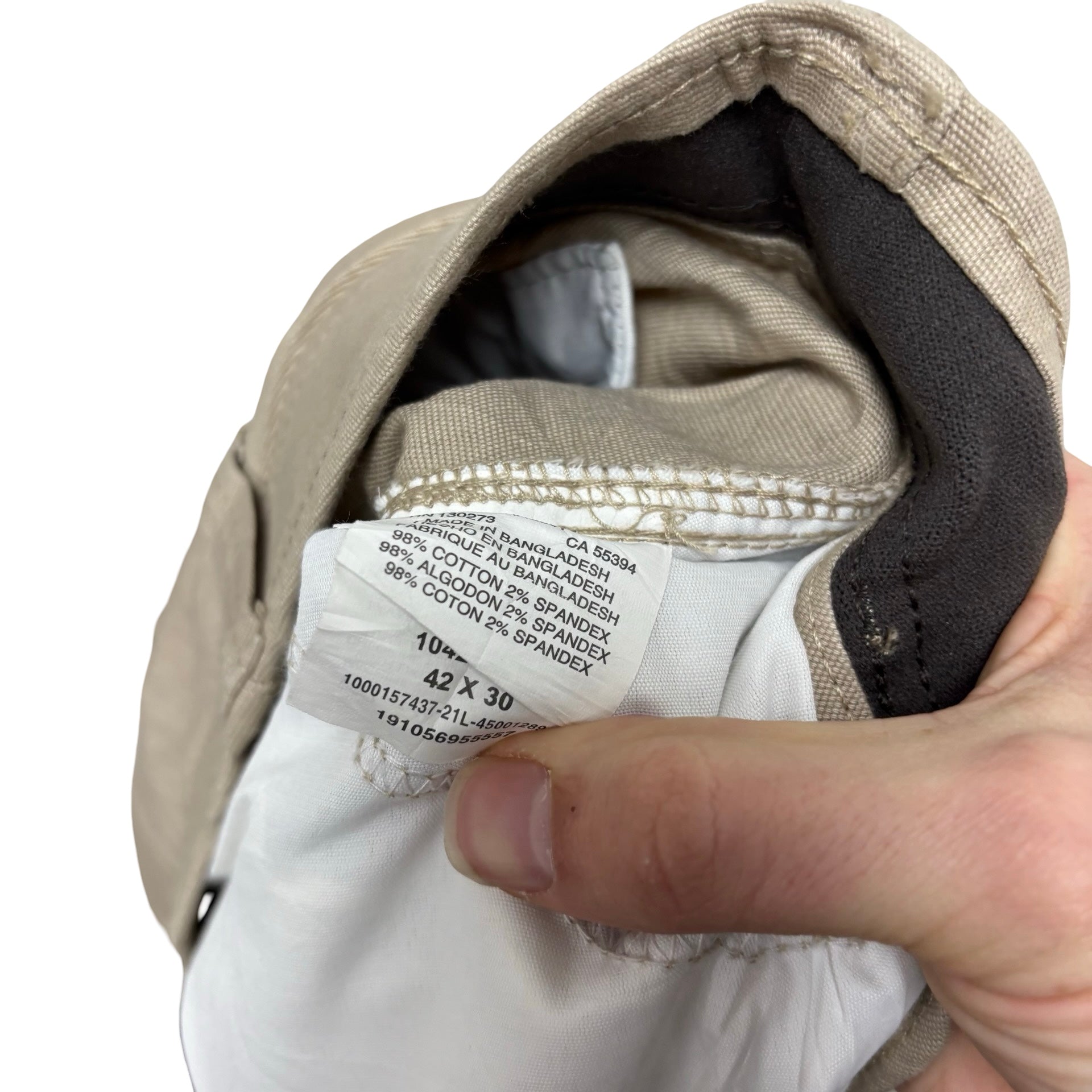 Lee Cargo Trousers W42 L30 Mens Beige Regular Straight Fit Stretch Pants (E)