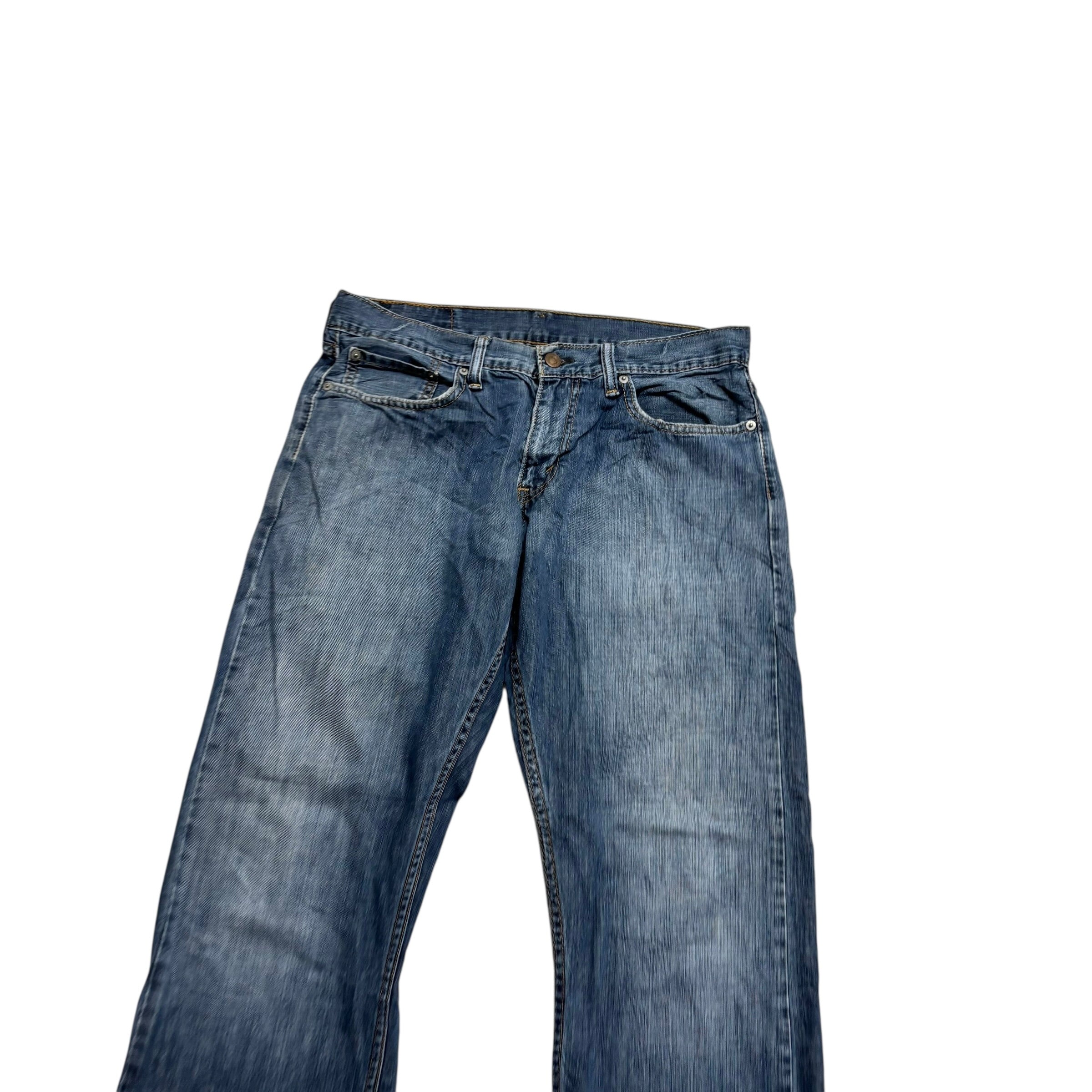 Levis 514 Jeans W32 L30 Mens Mid Blue Regular Straight Fit Denim (E)