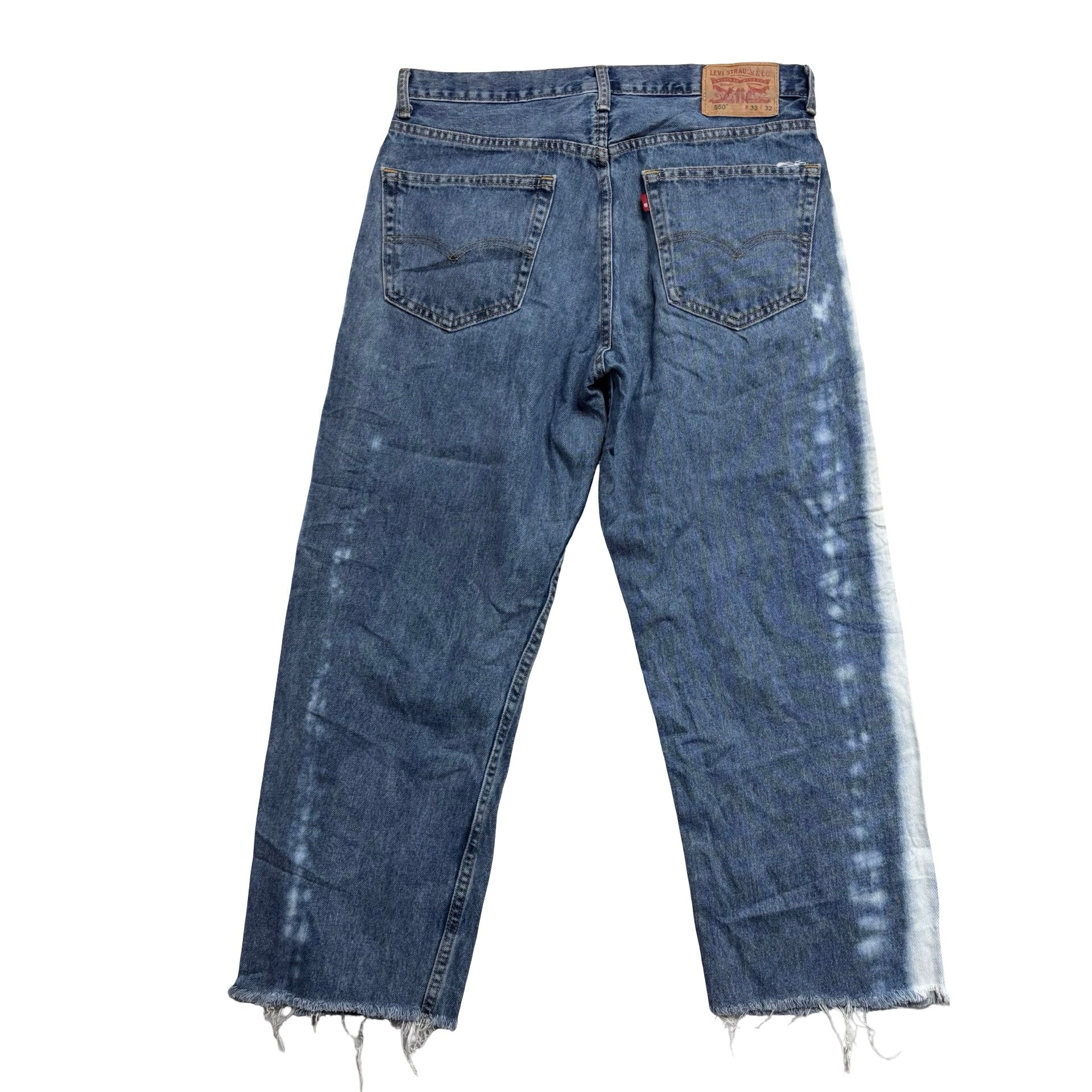 Levis 550 Jeans W33 L26 Mens Mid Blue Baggy Relaxed Straight Fit Denim (F)