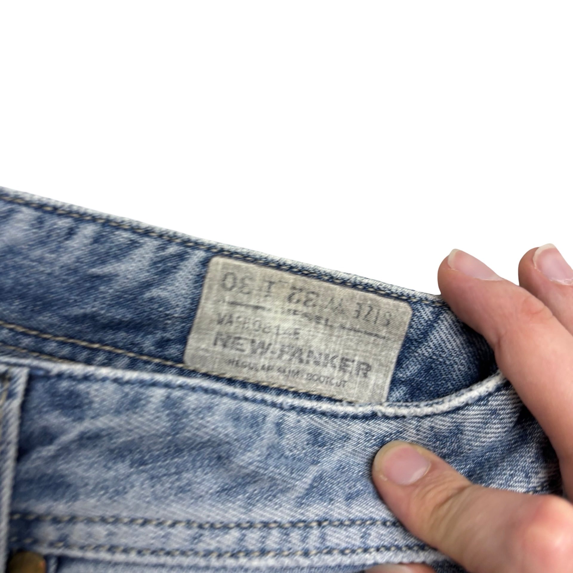 Diesel Bootcut Jeans W32 L28 Mens Mid Blue Slim Fit New Fanker Denim