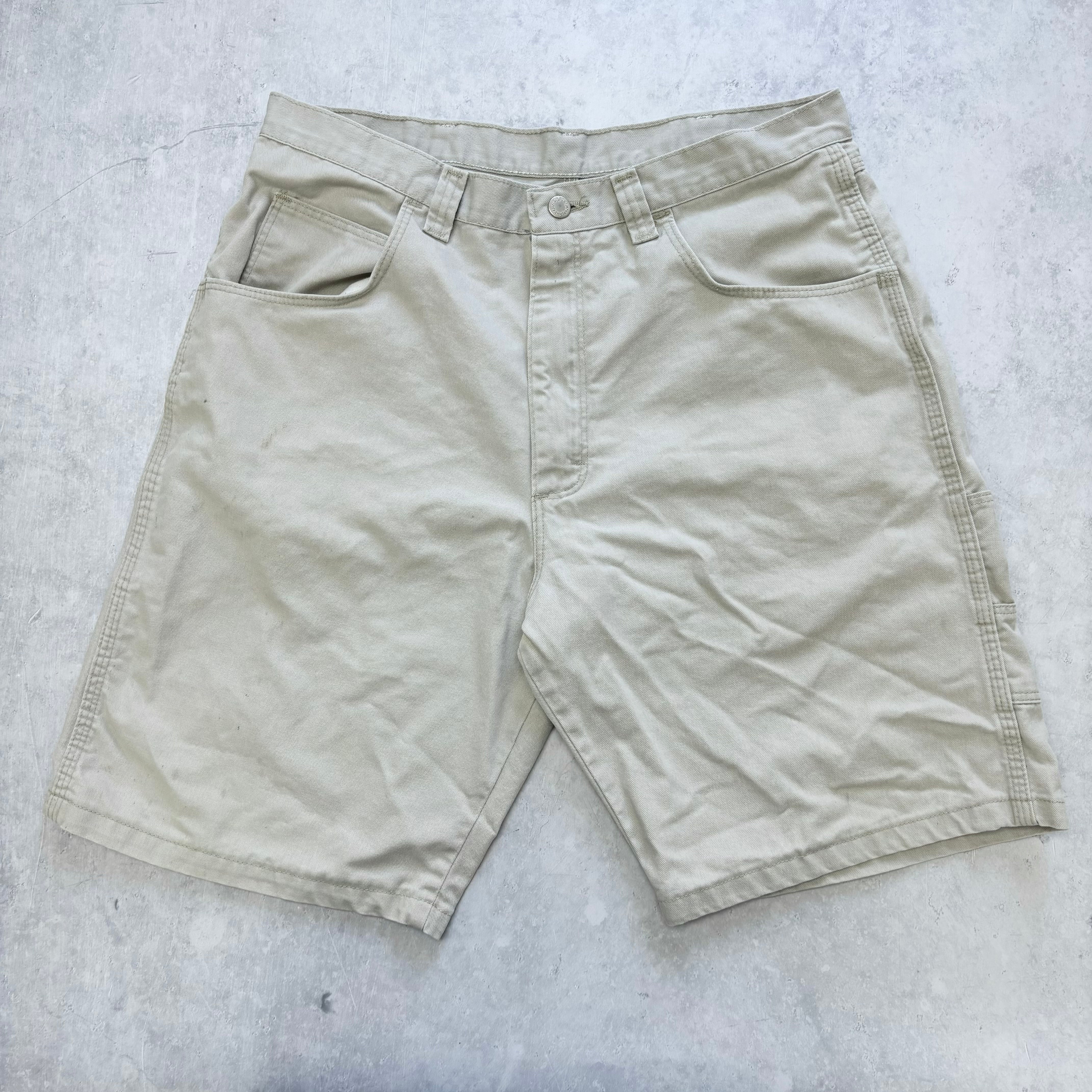 Vintage Wrangler Jorts W34 Mens Denim Shorts Grey Regular Fit Carpenter