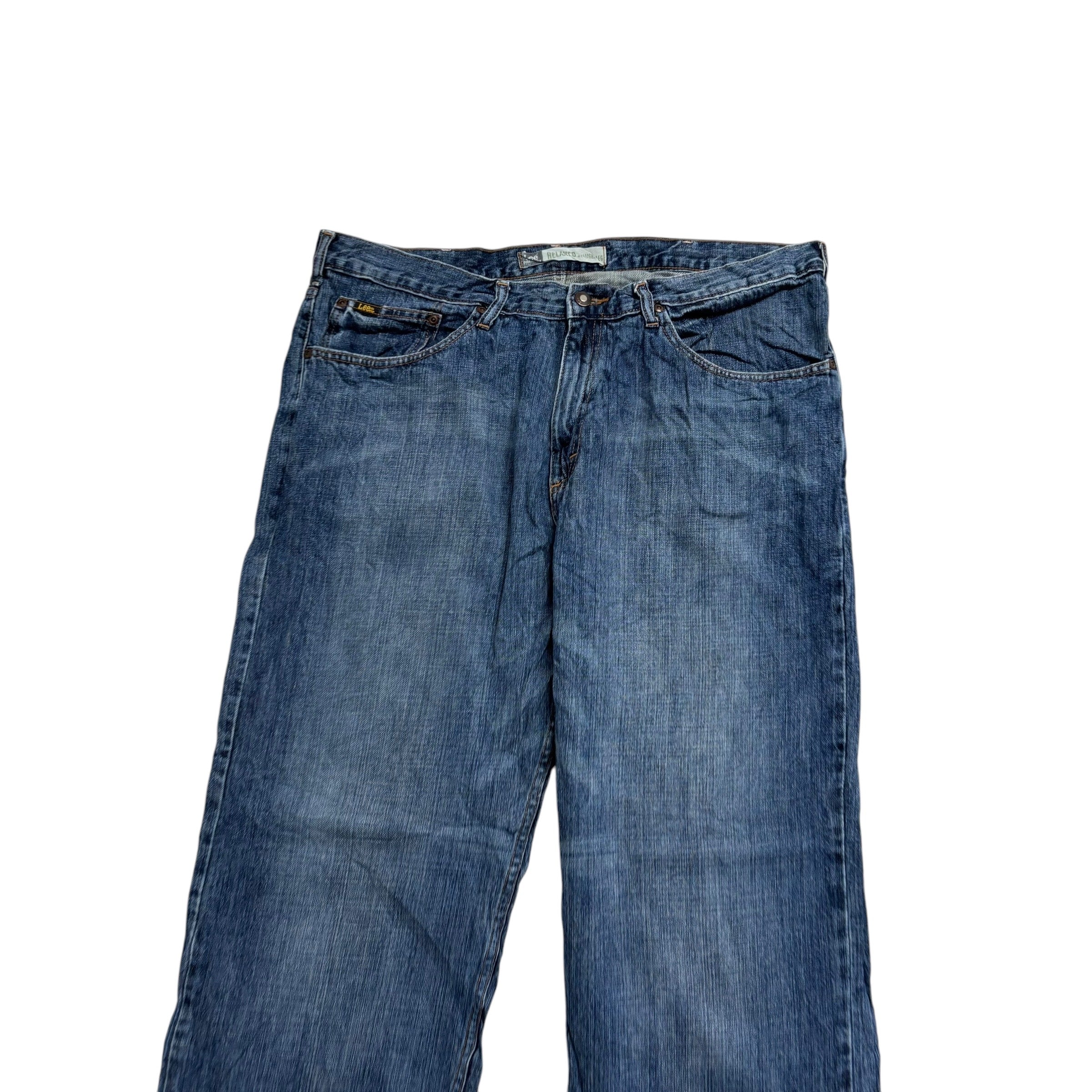 Lee Jeans W38 L30 Mens Mid Blue Baggy Relaxed Straight Fit Denim (E)