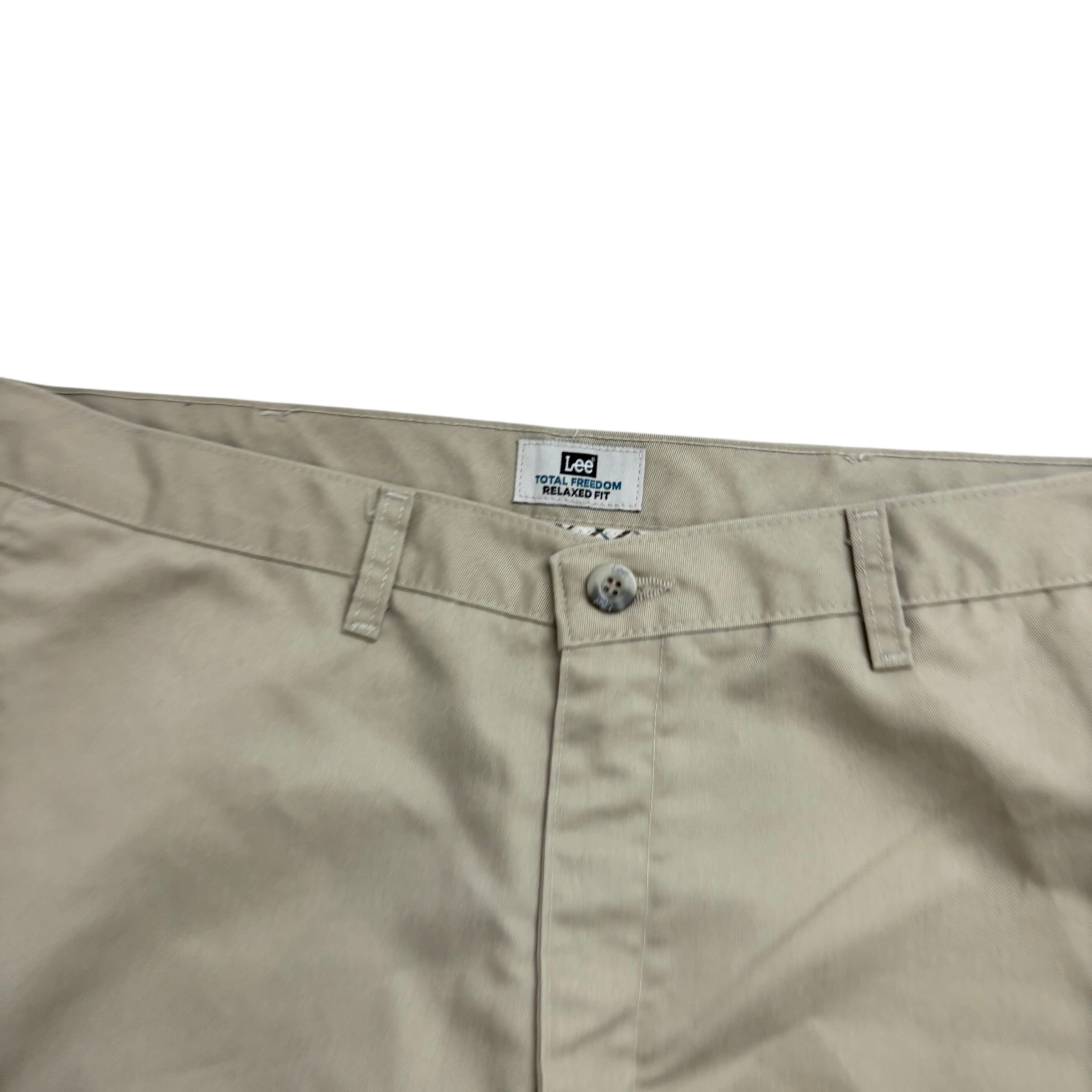 Lee Trousers W36 L30 Mens Cream Relaxed Fit Total Freedom Pants (E)