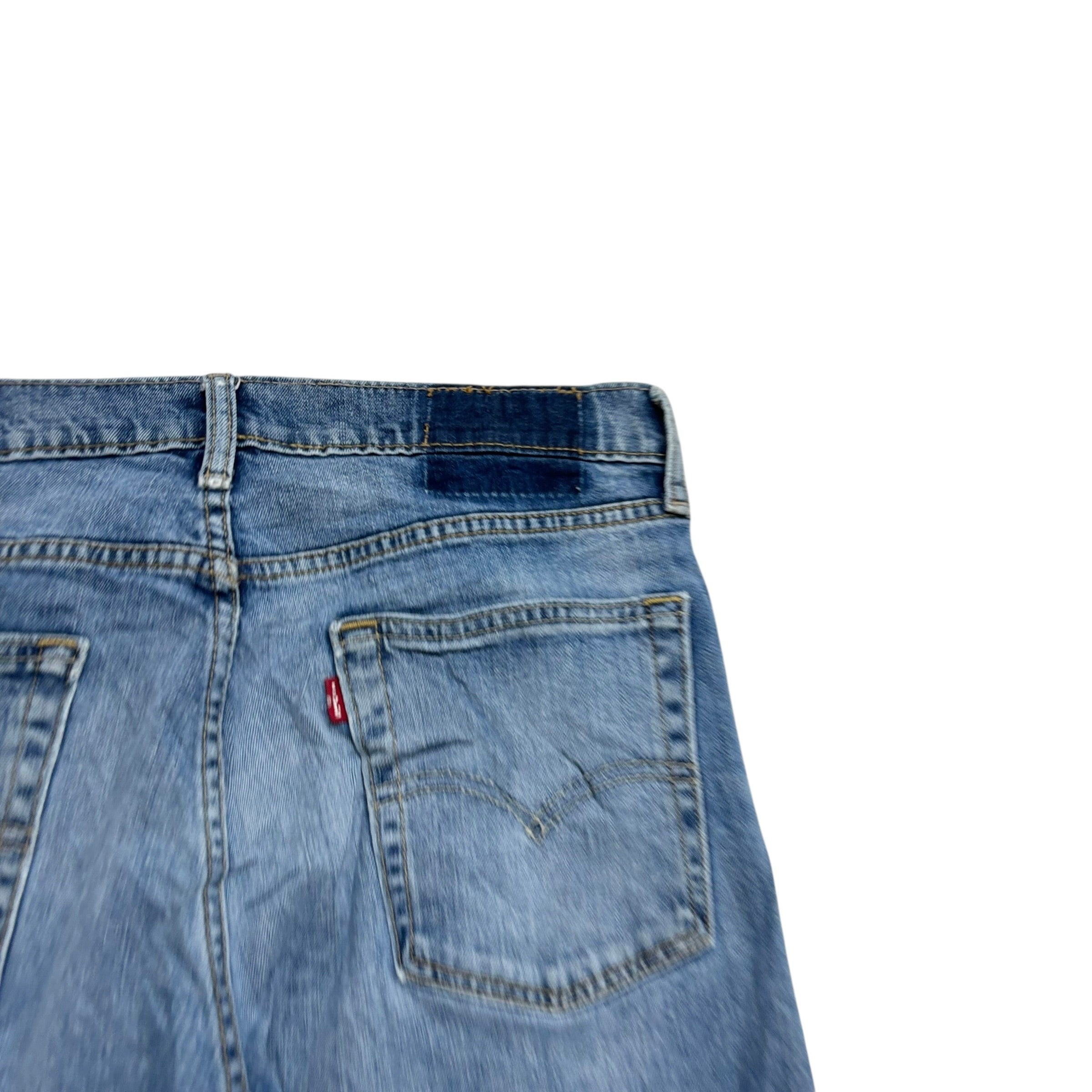 Levis 513 Jeans W32 L32 Mens Mid Blue Slim Straight Fit Stretch Denim (F)