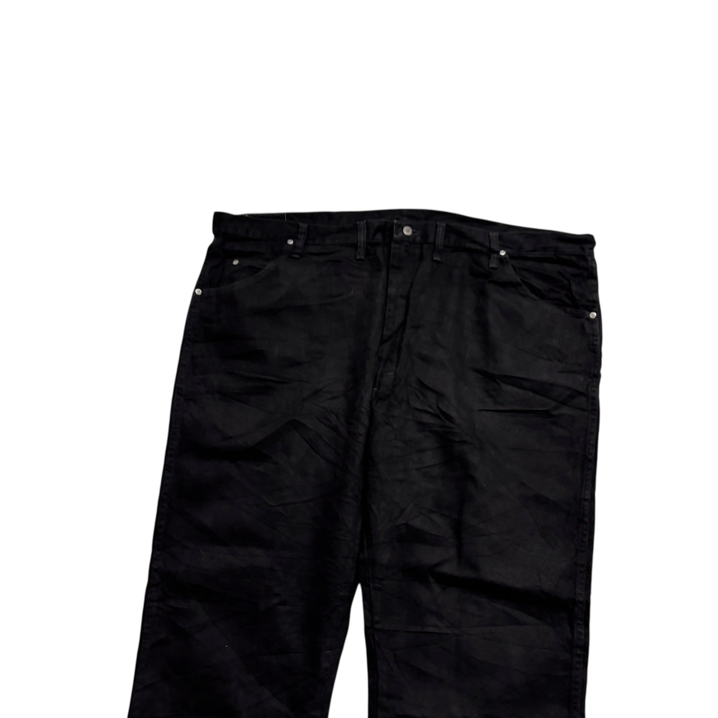 Wrangler Jeans W48 L29 Mens Black Regular Straight Fit Vintage Denim (E)