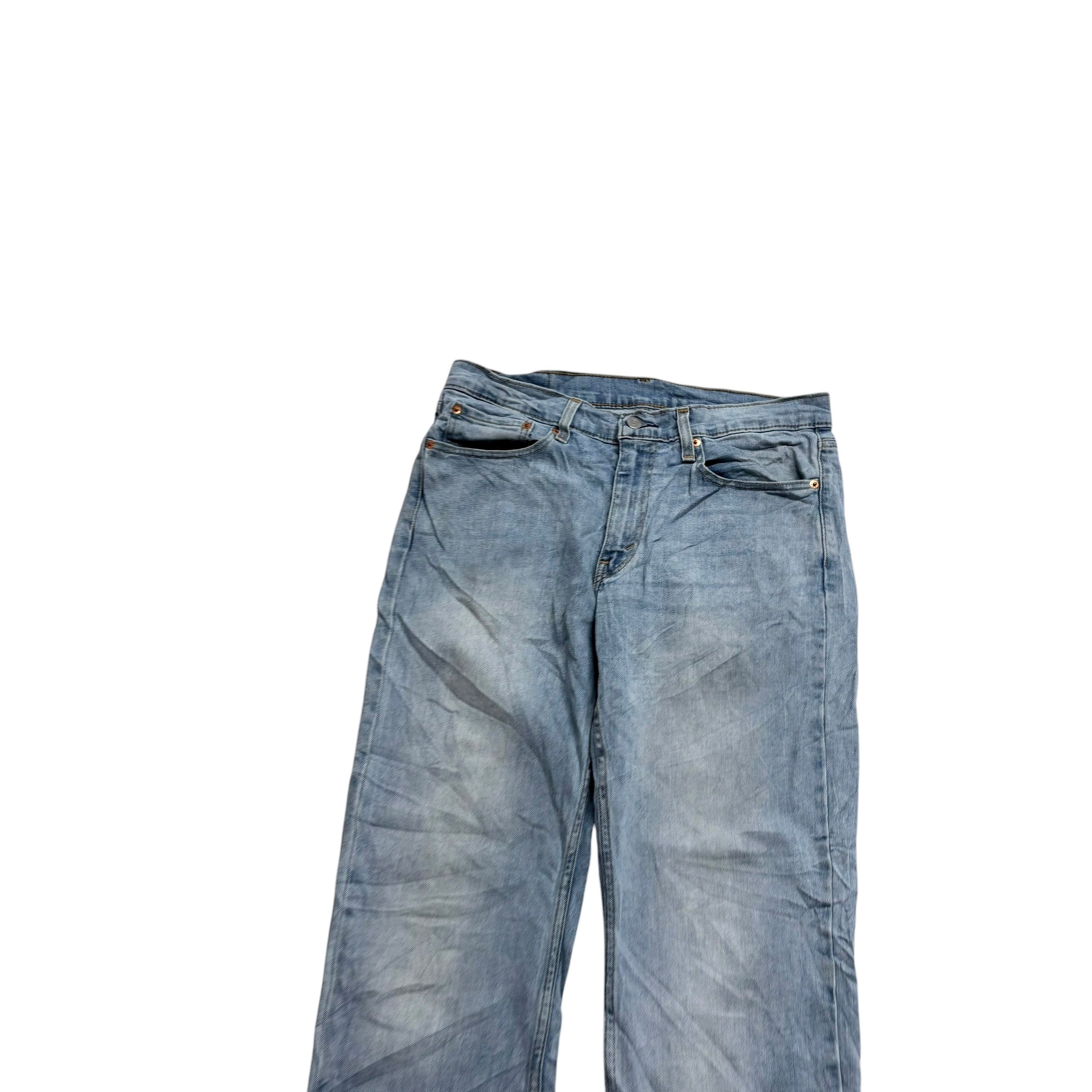 Levis 514 Jeans W32 L30 Mens Light Blue Regular Straight Fit Stretch Denim