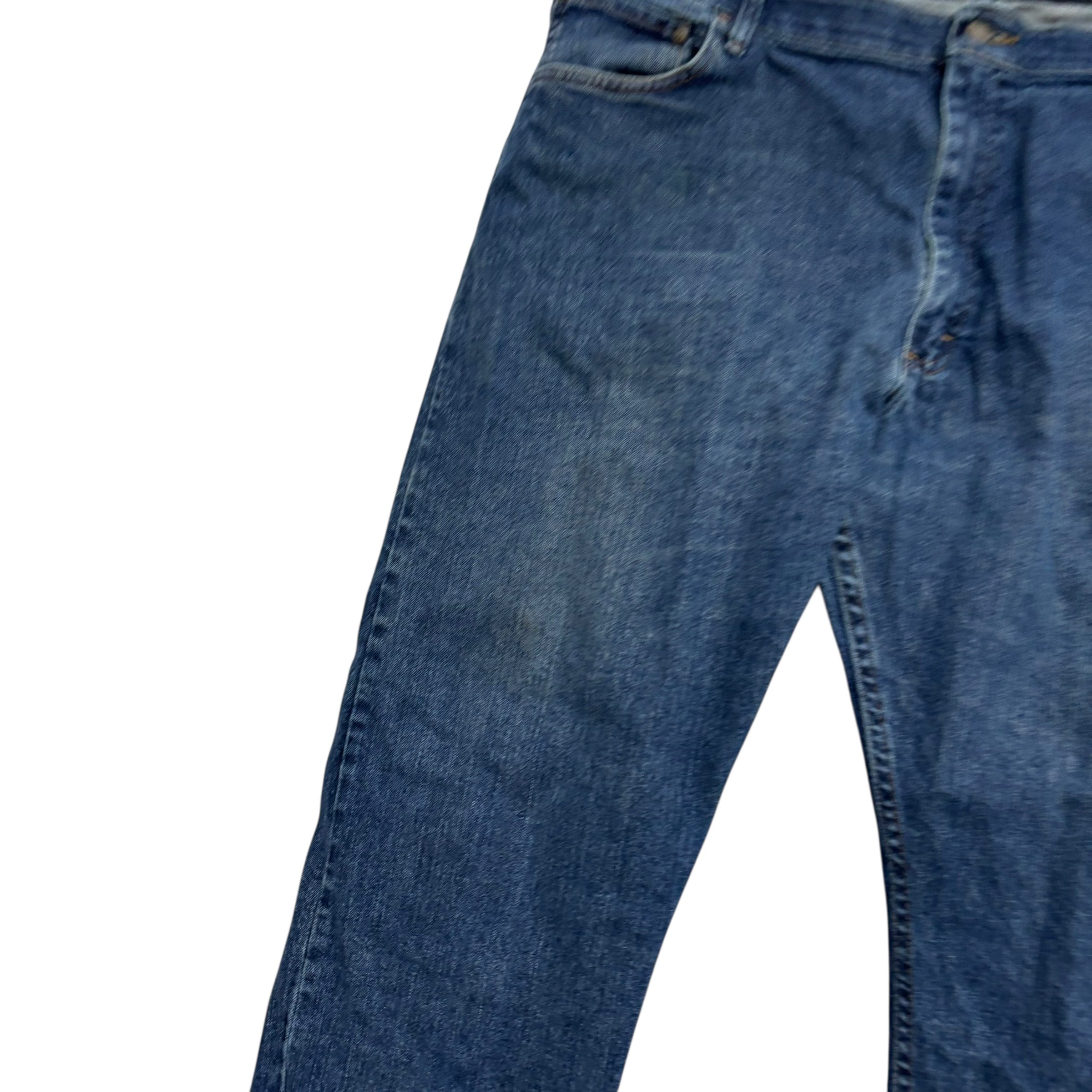 Wrangler Jeans W42 L30 Mens Dark Blue Regular Straight Fit Stretch Denim