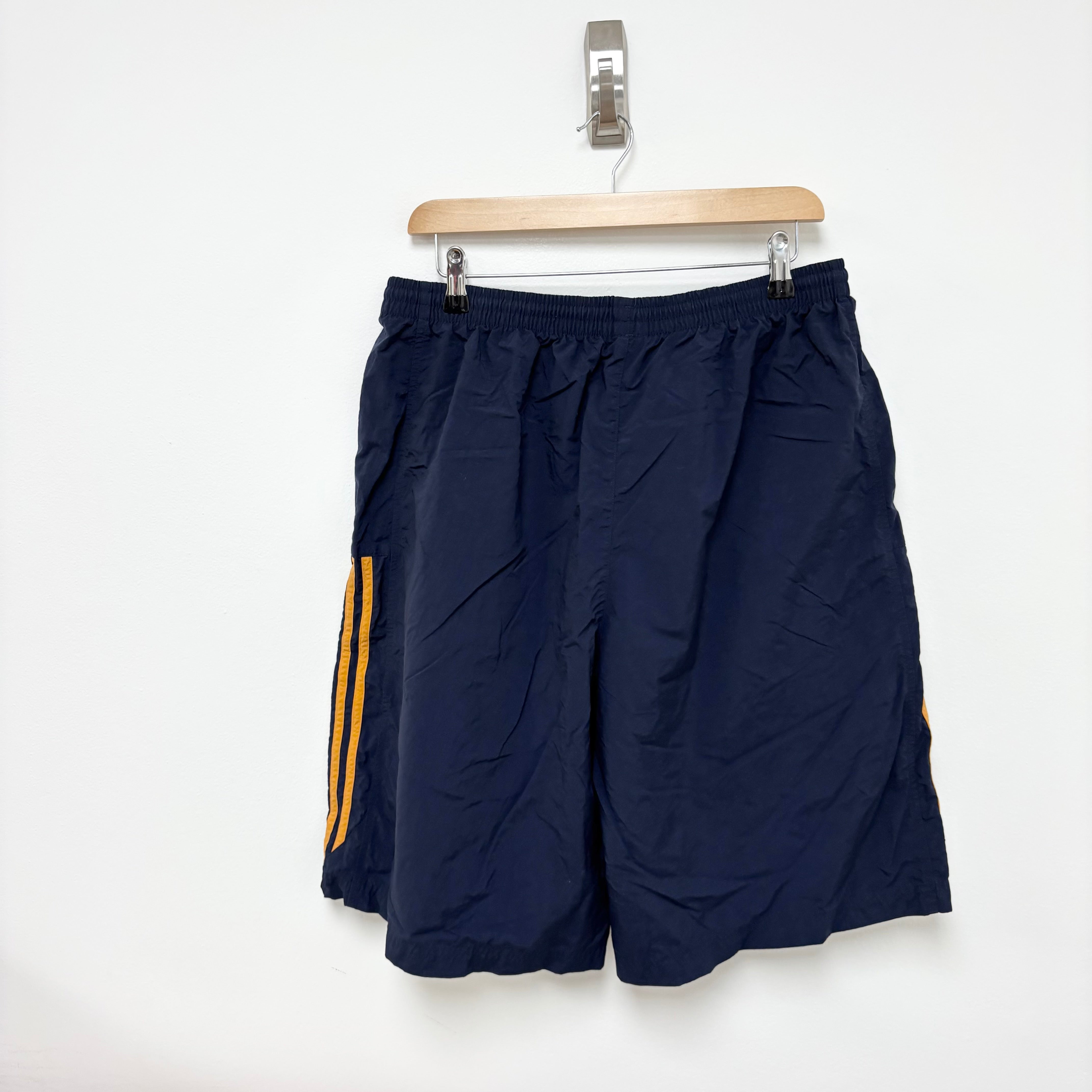 Adidas Shorts Mens XL Navy Blue Sports Running Gym Athletic Pockets (E)