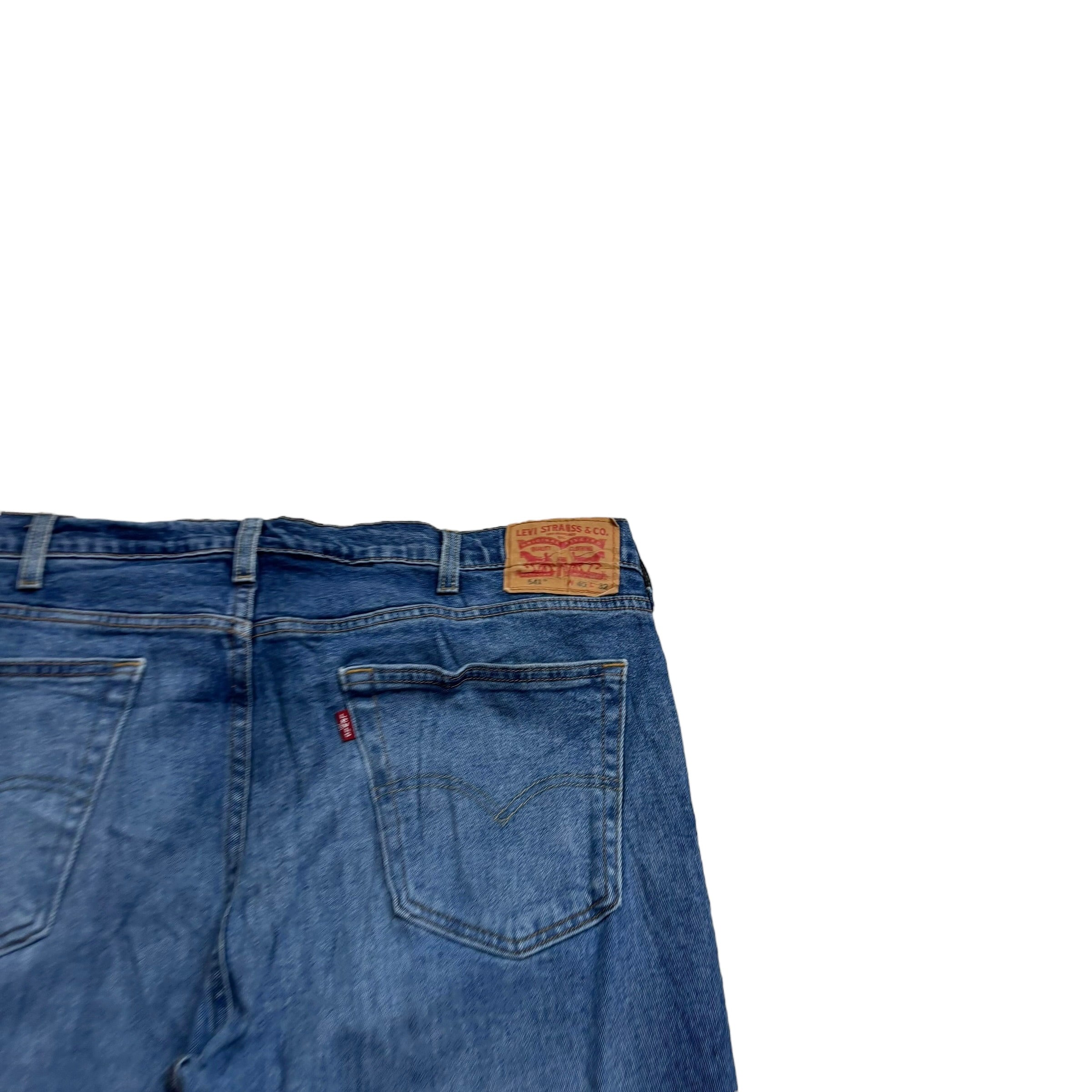 Levis 541 Jeans W42 L32 Mens Mid Blue Athletic Tapered Fit Stretch Denim