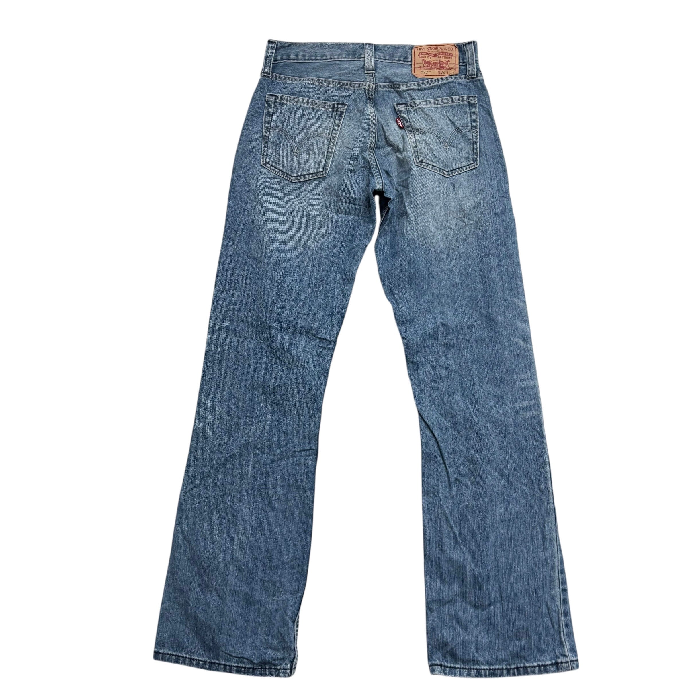 Levis 527 Jeans W29 L32 Mens Mid Blue Regular Bootcut Fit Vintage Denim (E)