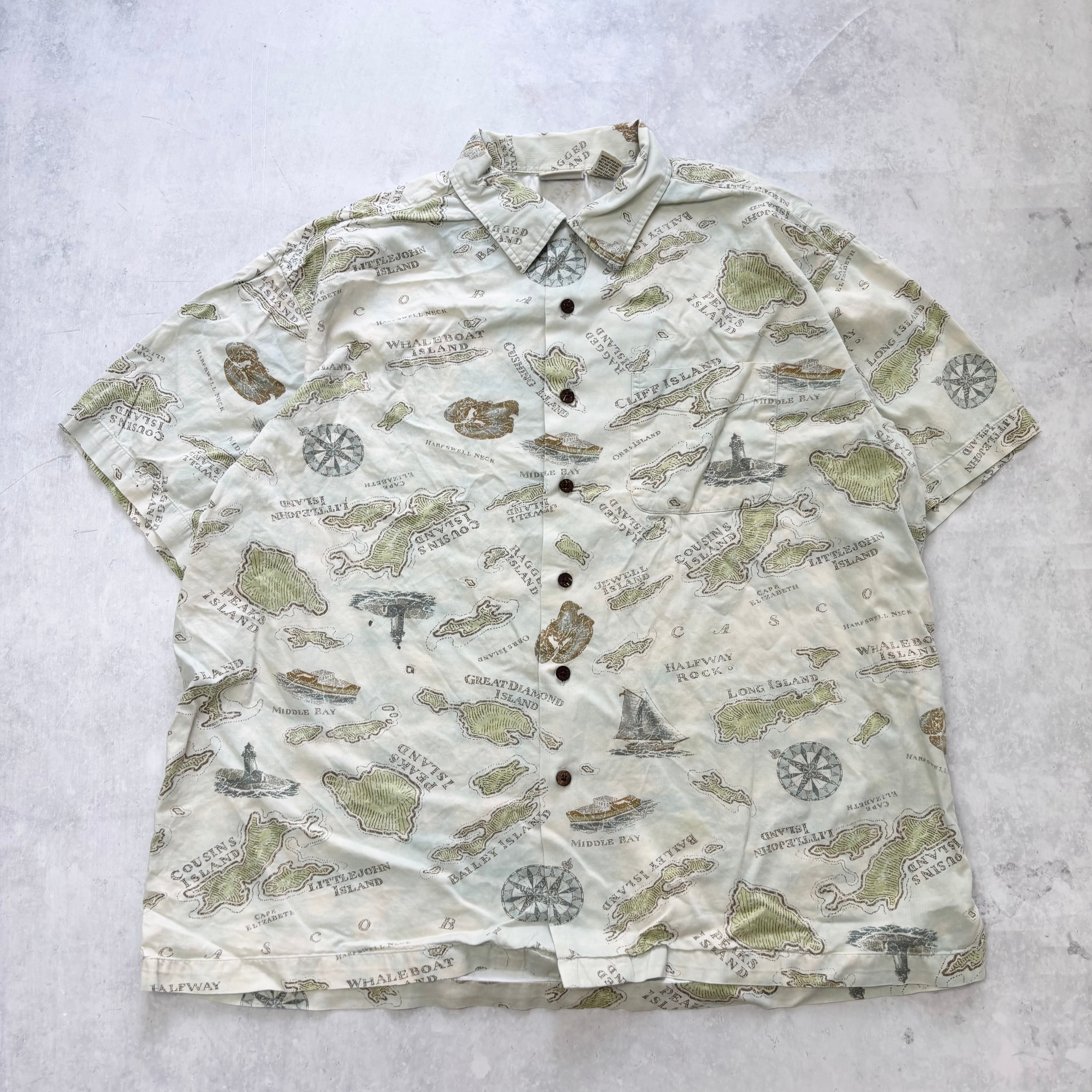 Vintage LL Bean Hawaiian Shirt Mens XXL Floral Aloha Short Sleeve Cotton