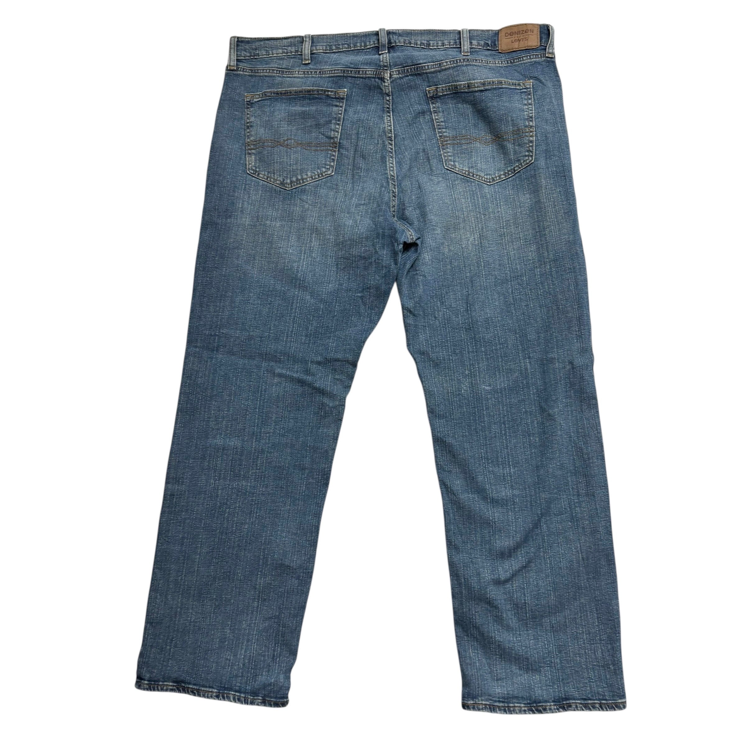 Levis Denizen Jeans W42 L30 Mens Mid Blue Relaxed Straight Stretch Denim (E)