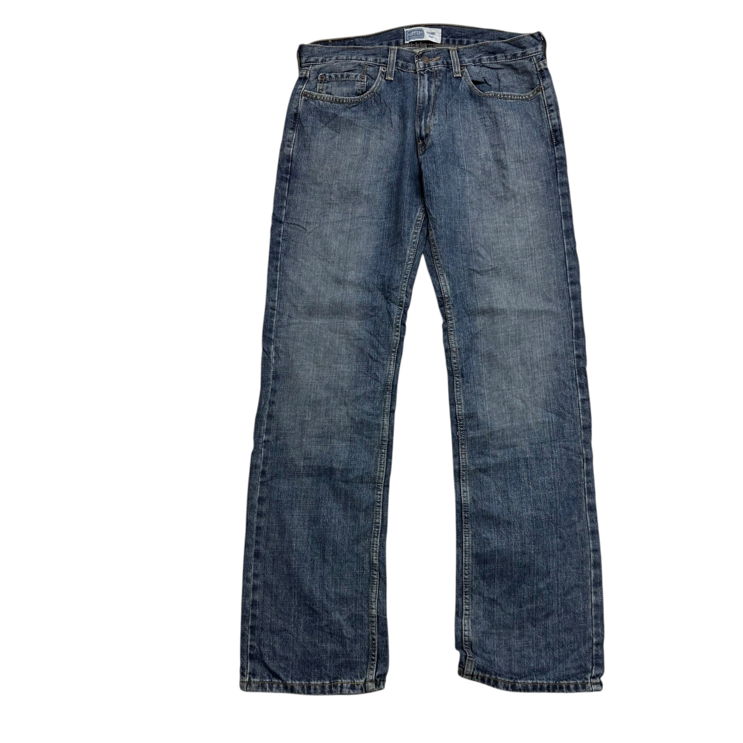 Levis Signature Jeans W34 L34 Mens Mid Blue Relaxed Straight Fit Vintage (E)