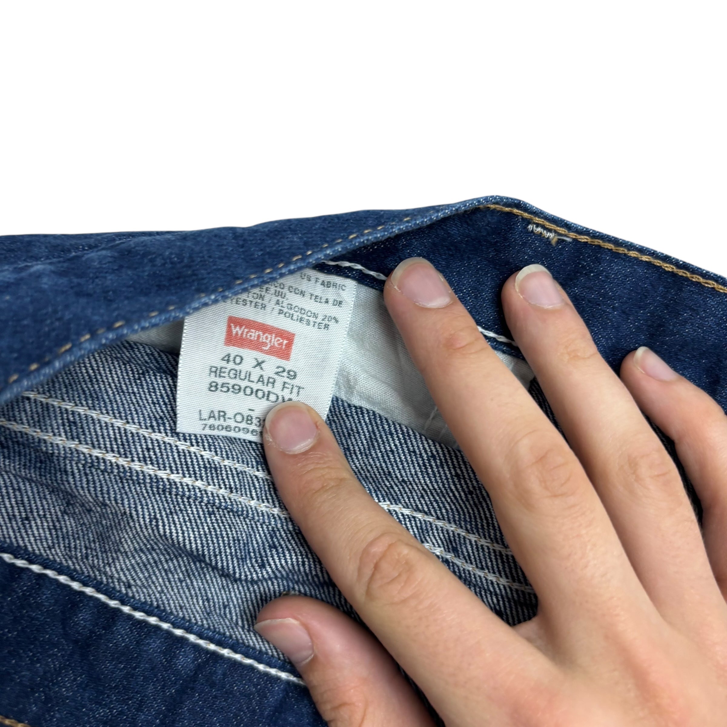 Wrangler Jeans W40 L29 Mens Dark Blue Regular Straight Fit Denim (E)