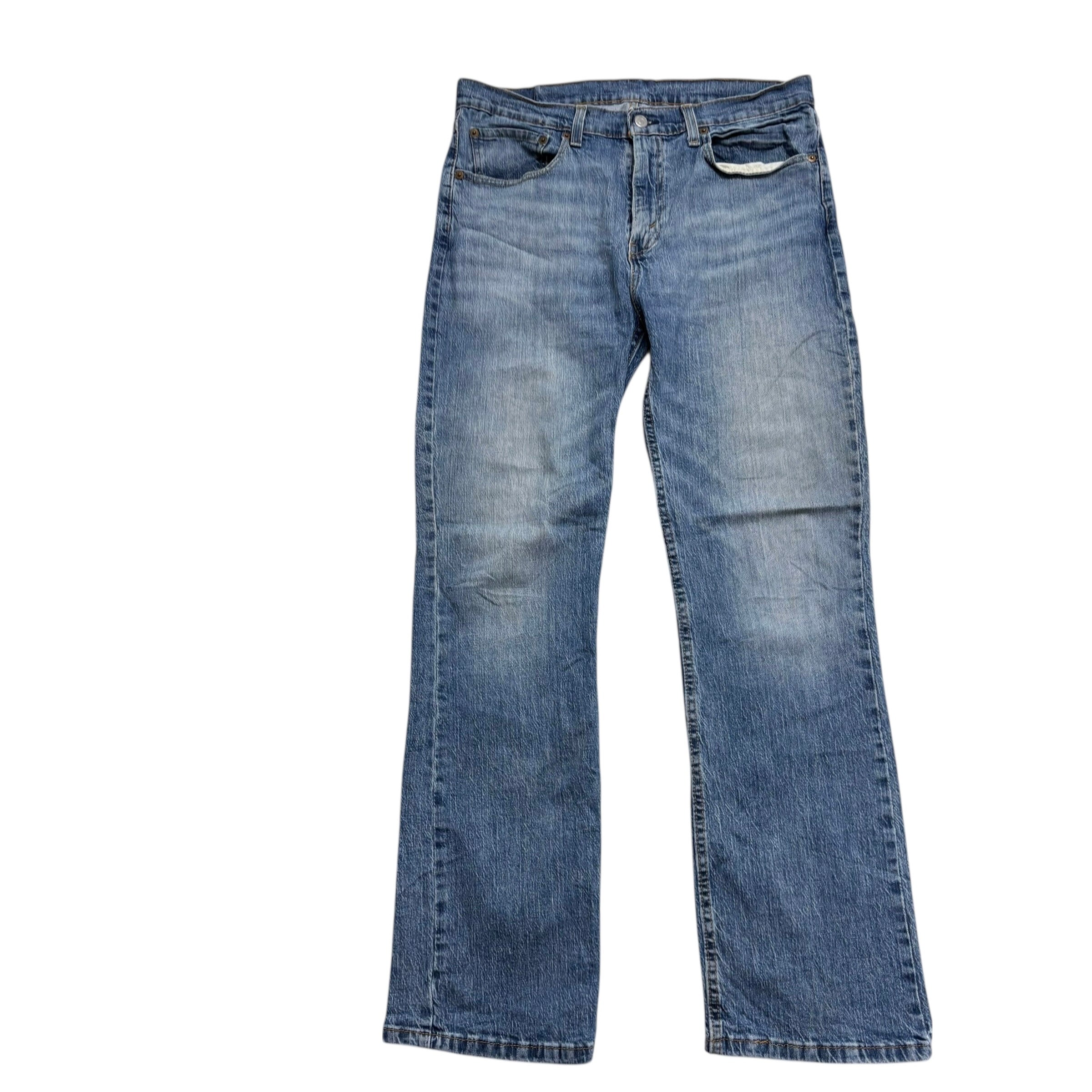 Levis 527 Jeans W34 L32 Mens Mid Blue Slim Bootcut Fit Stretch Denim