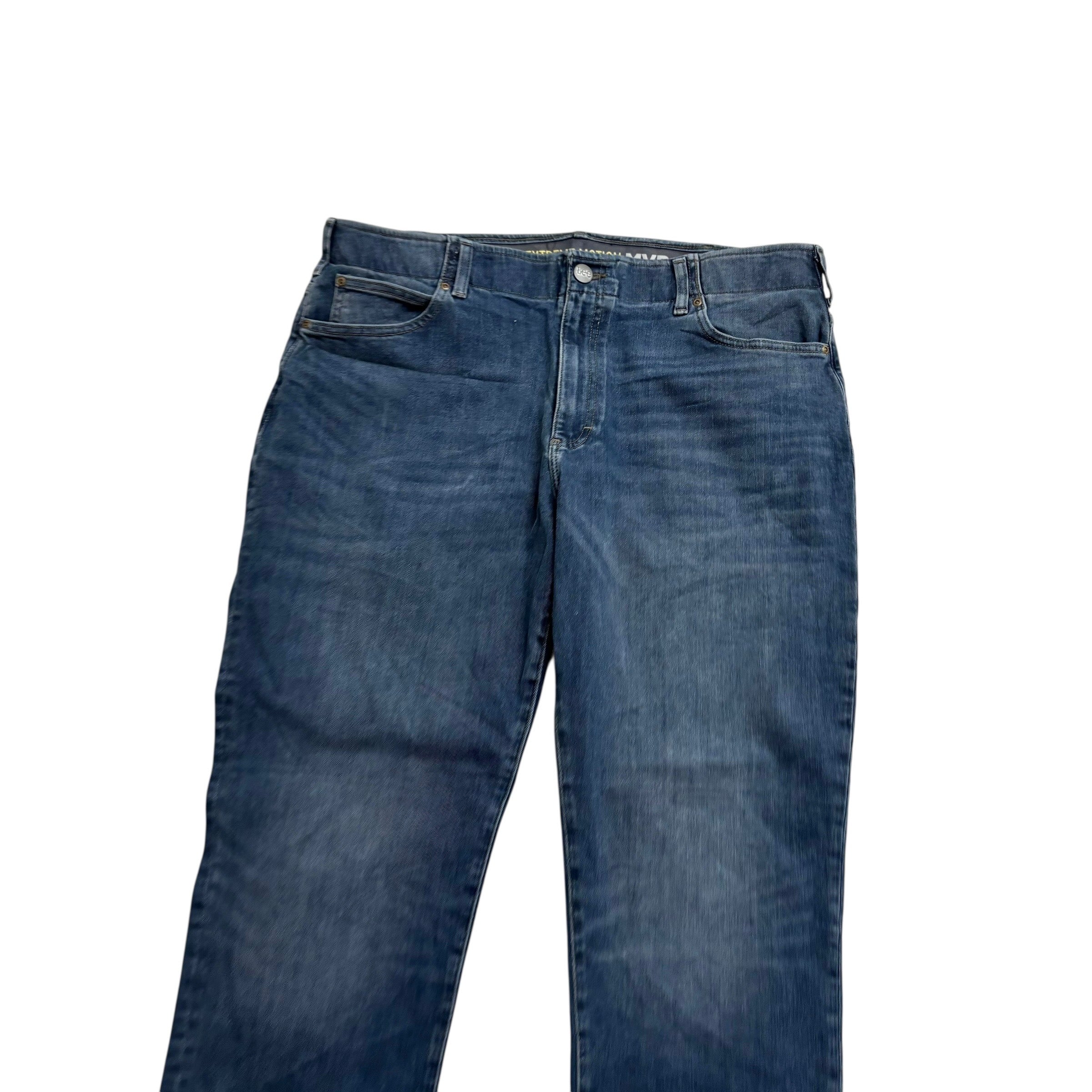 Lee Jeans W40 L32 Mens Regular Tapered Fit Mid Blue Stretch Denim (E)
