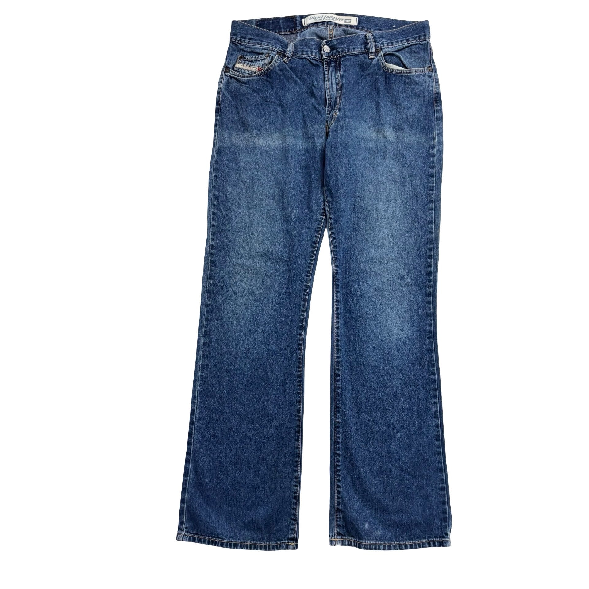 Diesel Fanker Jeans W34 L32 Womens Mid Blue Regular Bootcut Fit Denim