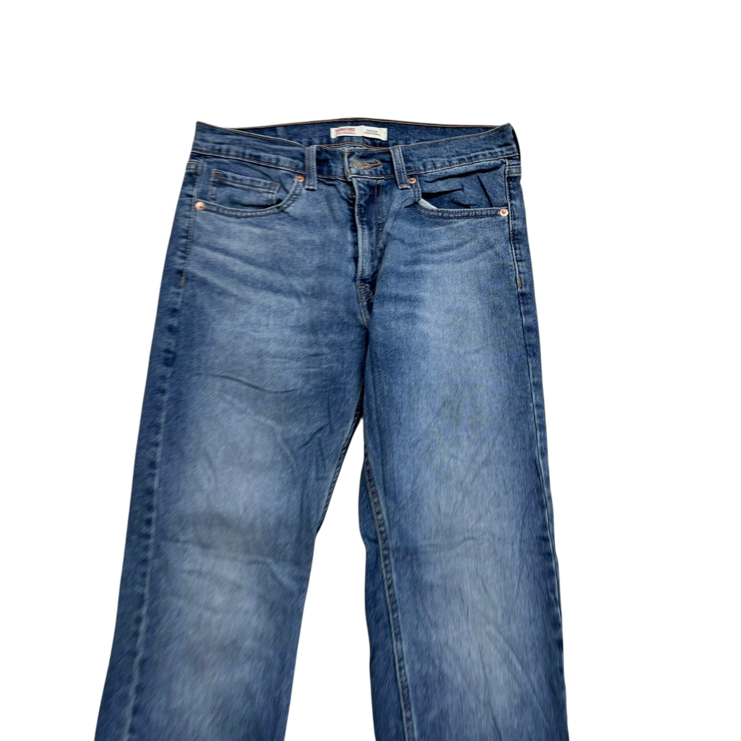 Levis Signature Jeans W30 L30 Mens Mid Blue Regular Straight Stretch Denim (E)