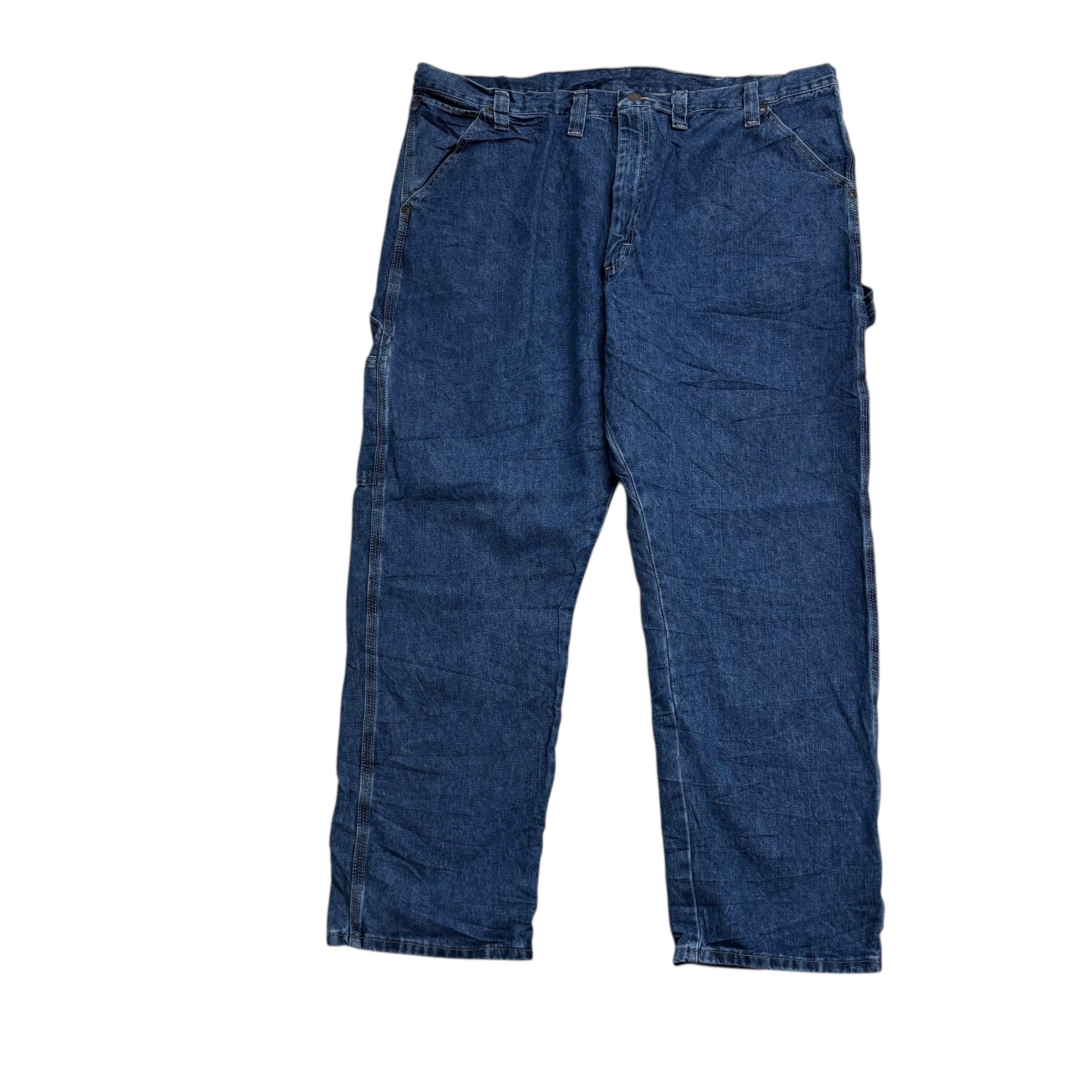 Wrangler Carpenter Jeans W44 L30 Mens Mid Blue Relaxed Straight Fit Denim (E)