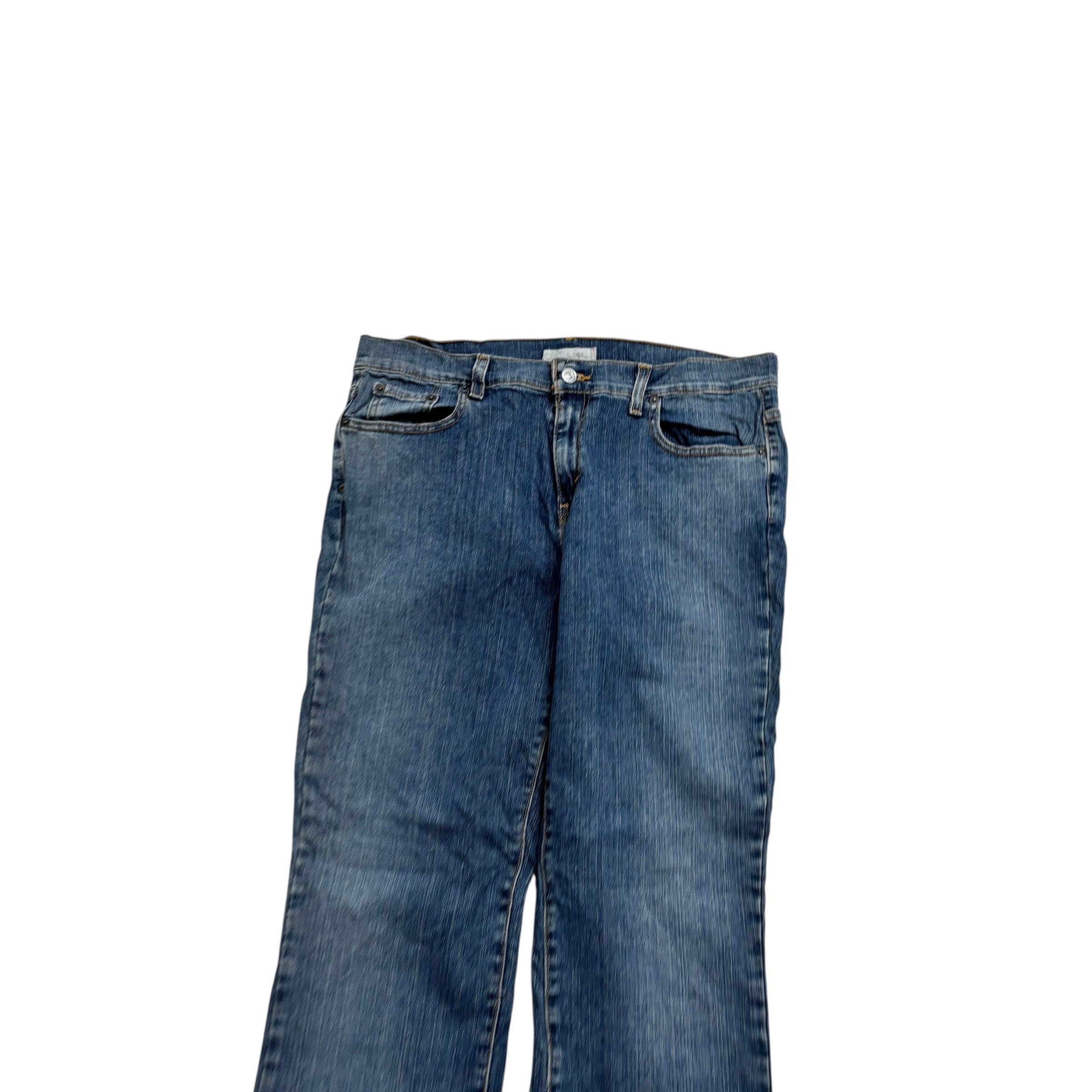 Levis 505 Jeans W33 L32 Womens Regular Straight Fit Mid Blue Stretch Denim (E)