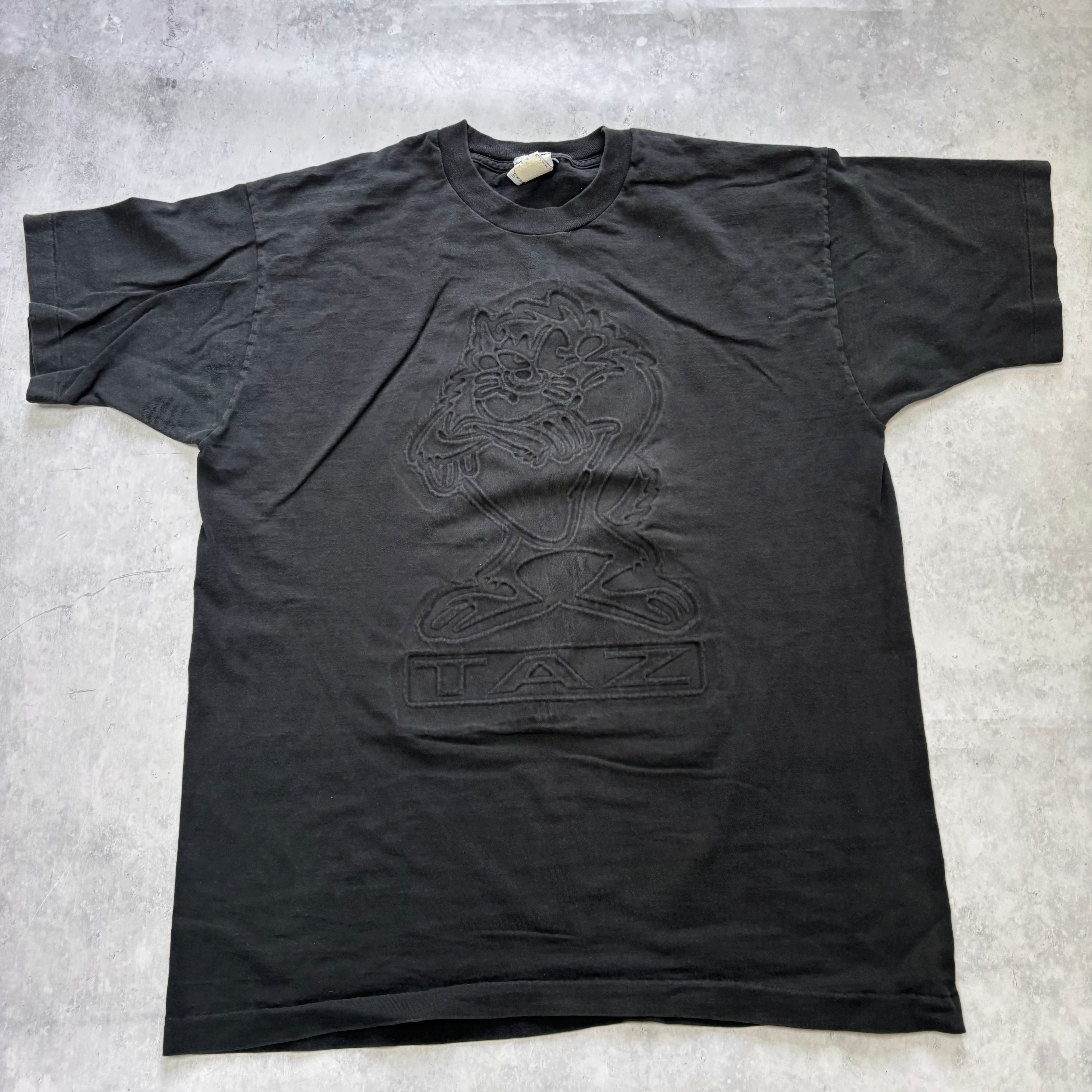 Vintage T Shirt Mens Large Black Single Stitch 90s Looney Tunes (F)