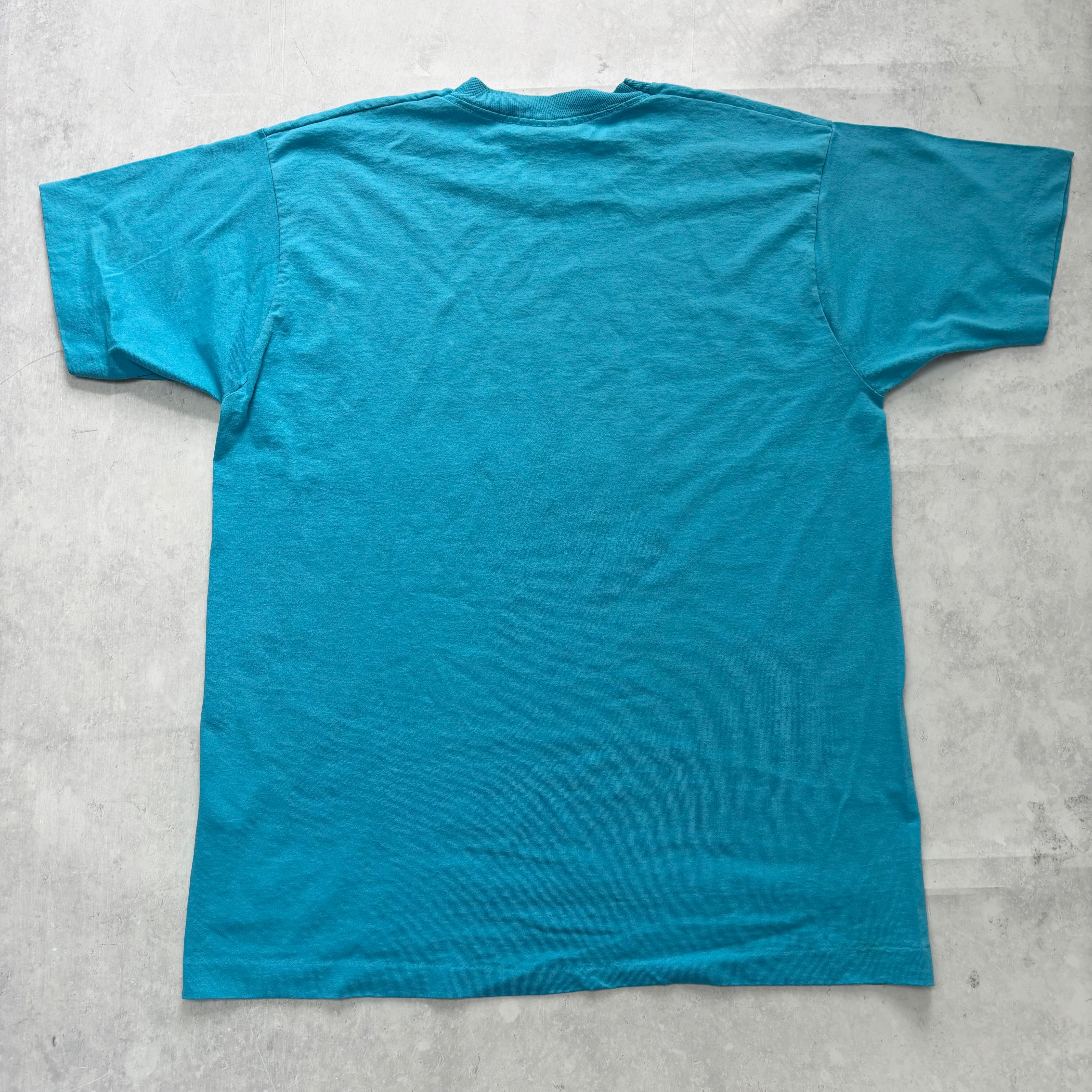 Vintage T Shirt Mens XL Blue Single Stitch Graphic Print 90s USA (E)