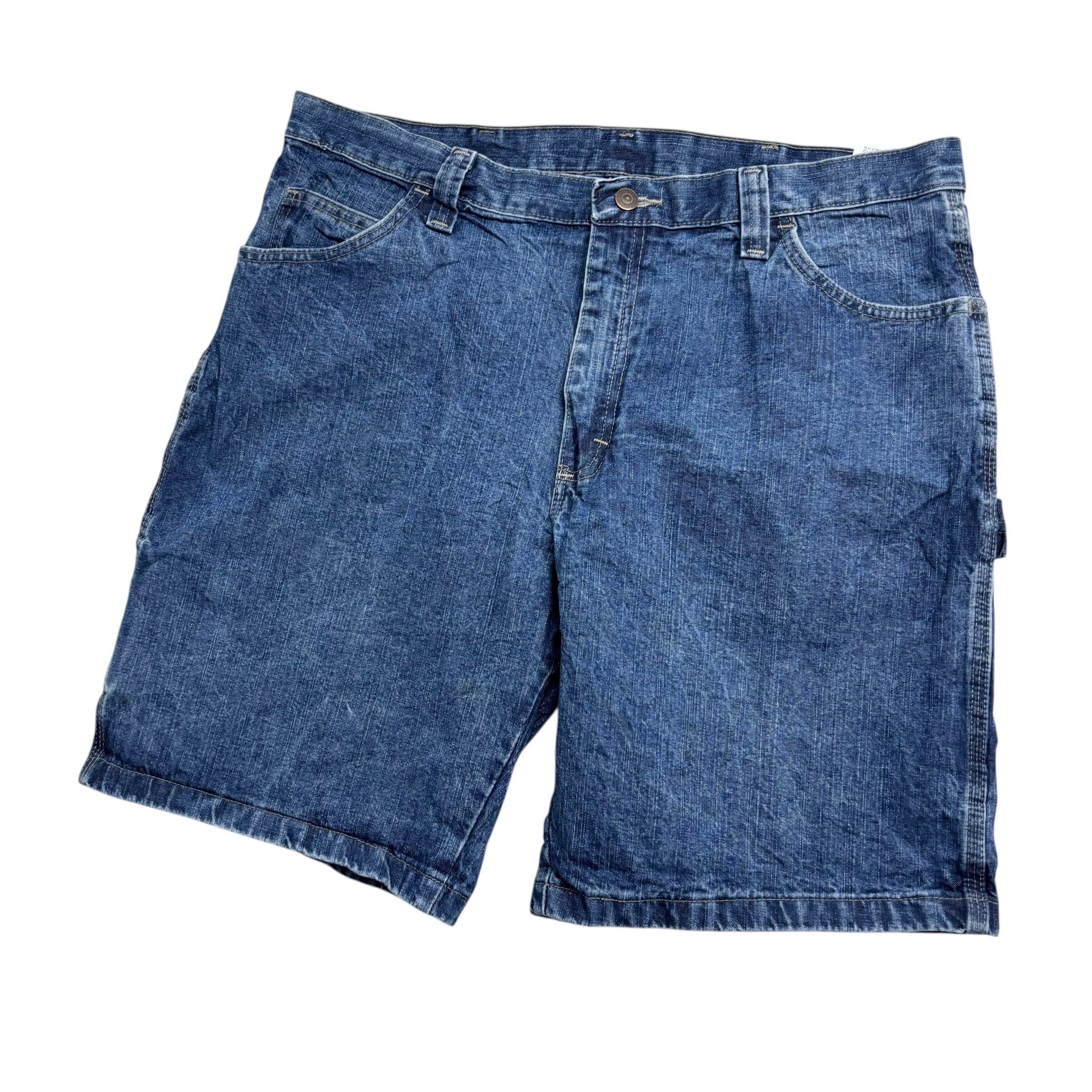 Wrangler Baggy Jorts W36 Mens Mid Blue Denim Shorts Relaxed Fit Carpenter
