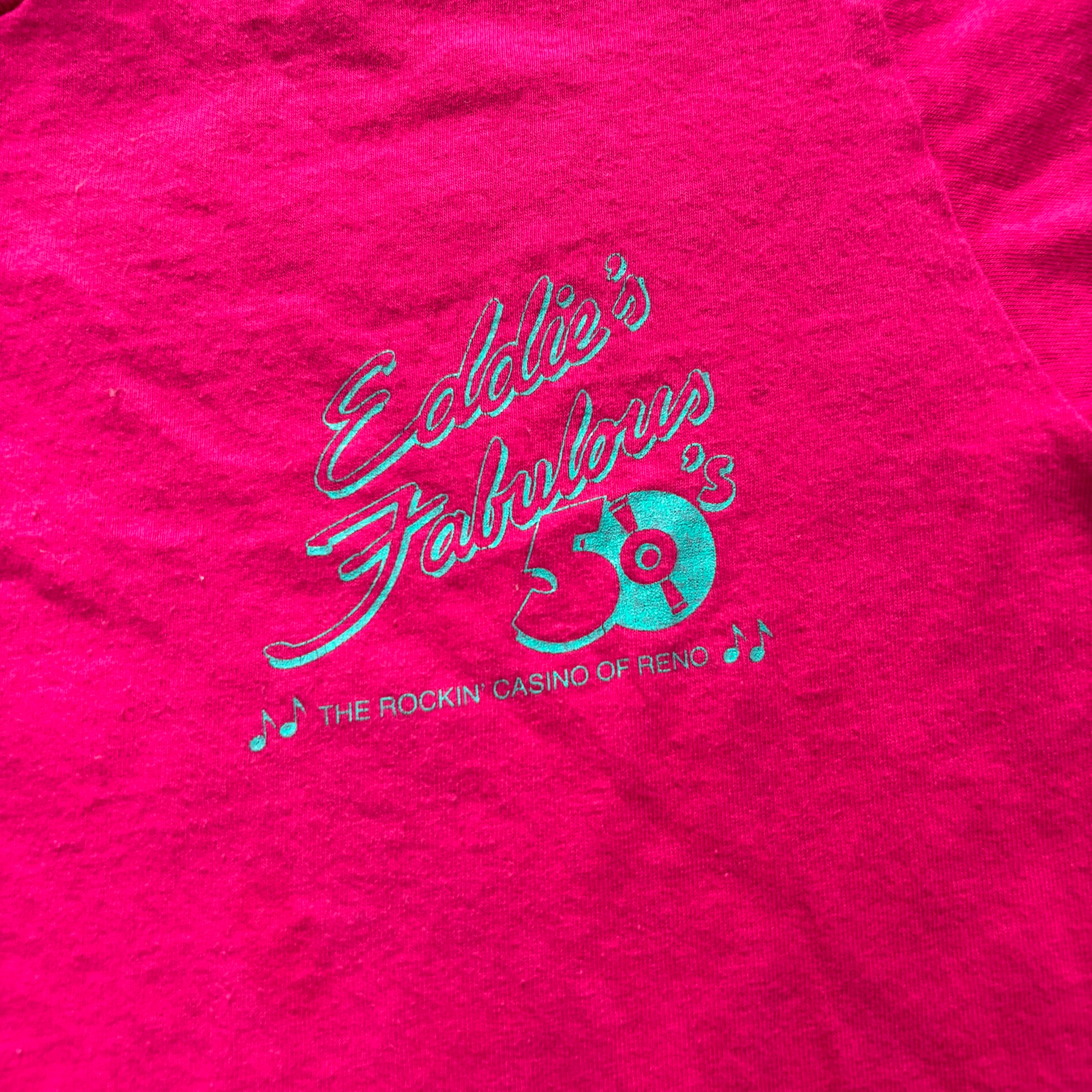 Vintage T Shirt Mens Small Pink Single Stitch Graphic Print 90s