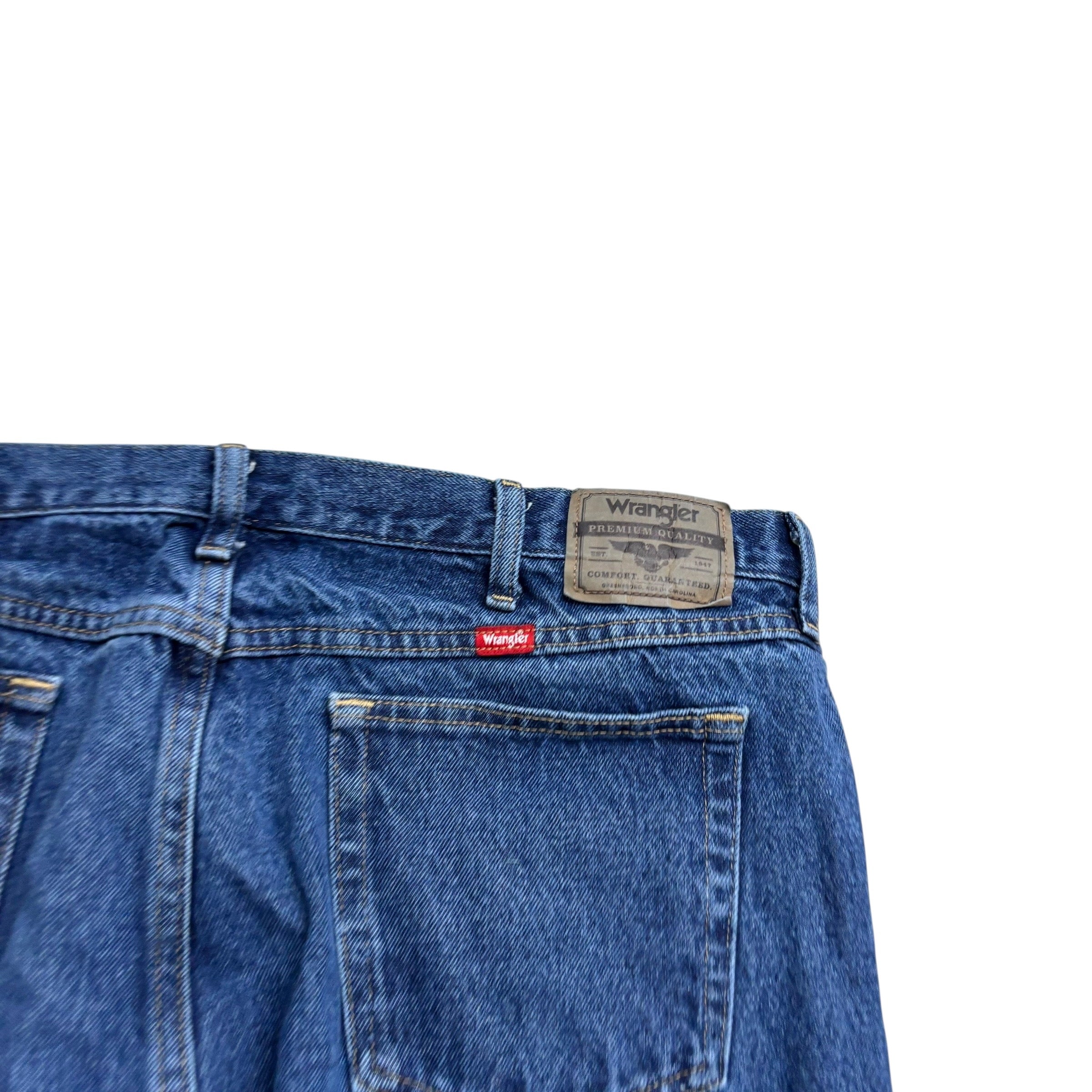 Wrangler Jeans W40 L34 Mens Mid Blue Relaxed Straight Fit Denim (E)