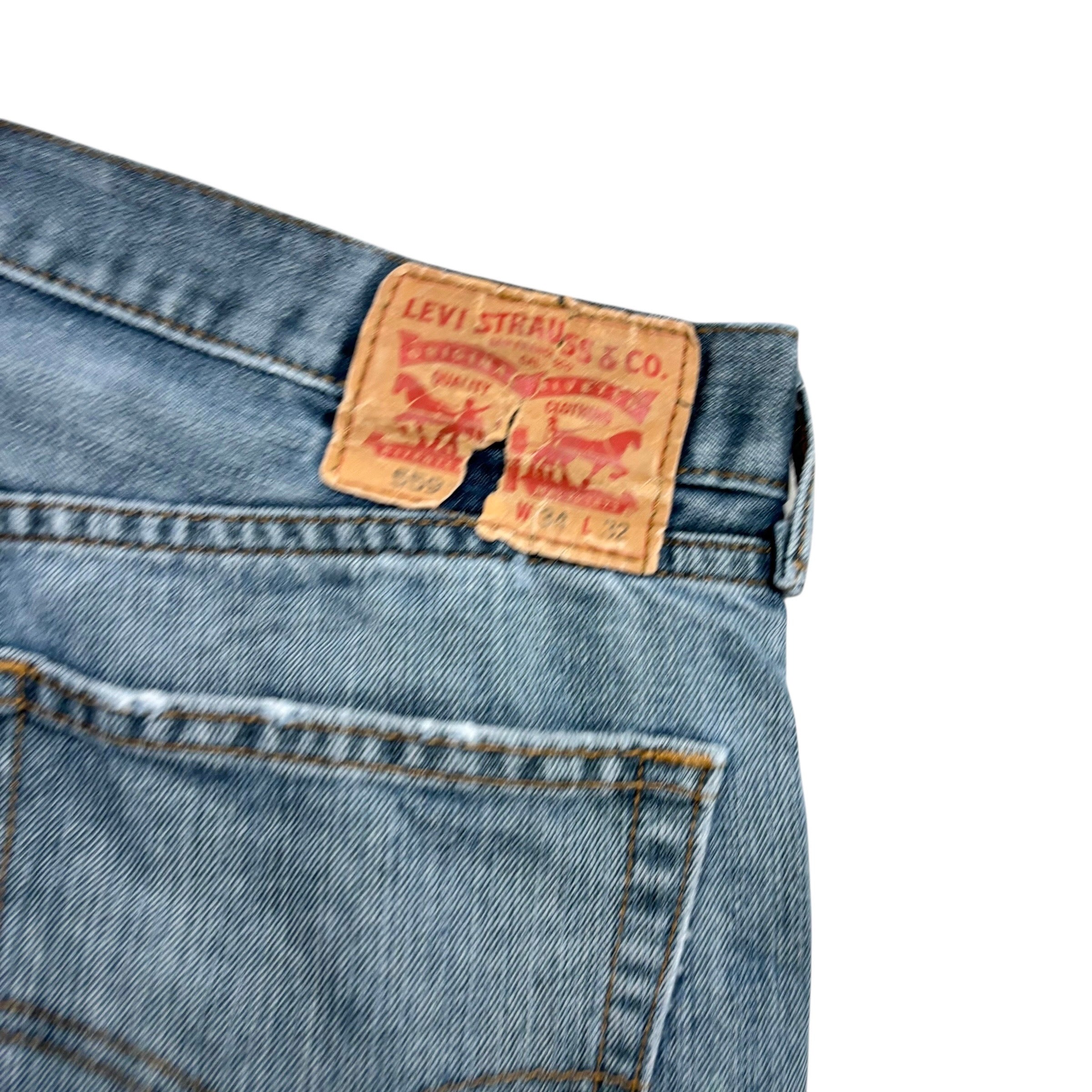 Levis 559 Jeans W34 L32 Mens Blue Baggy Relaxed Straight Fit Denim (F)