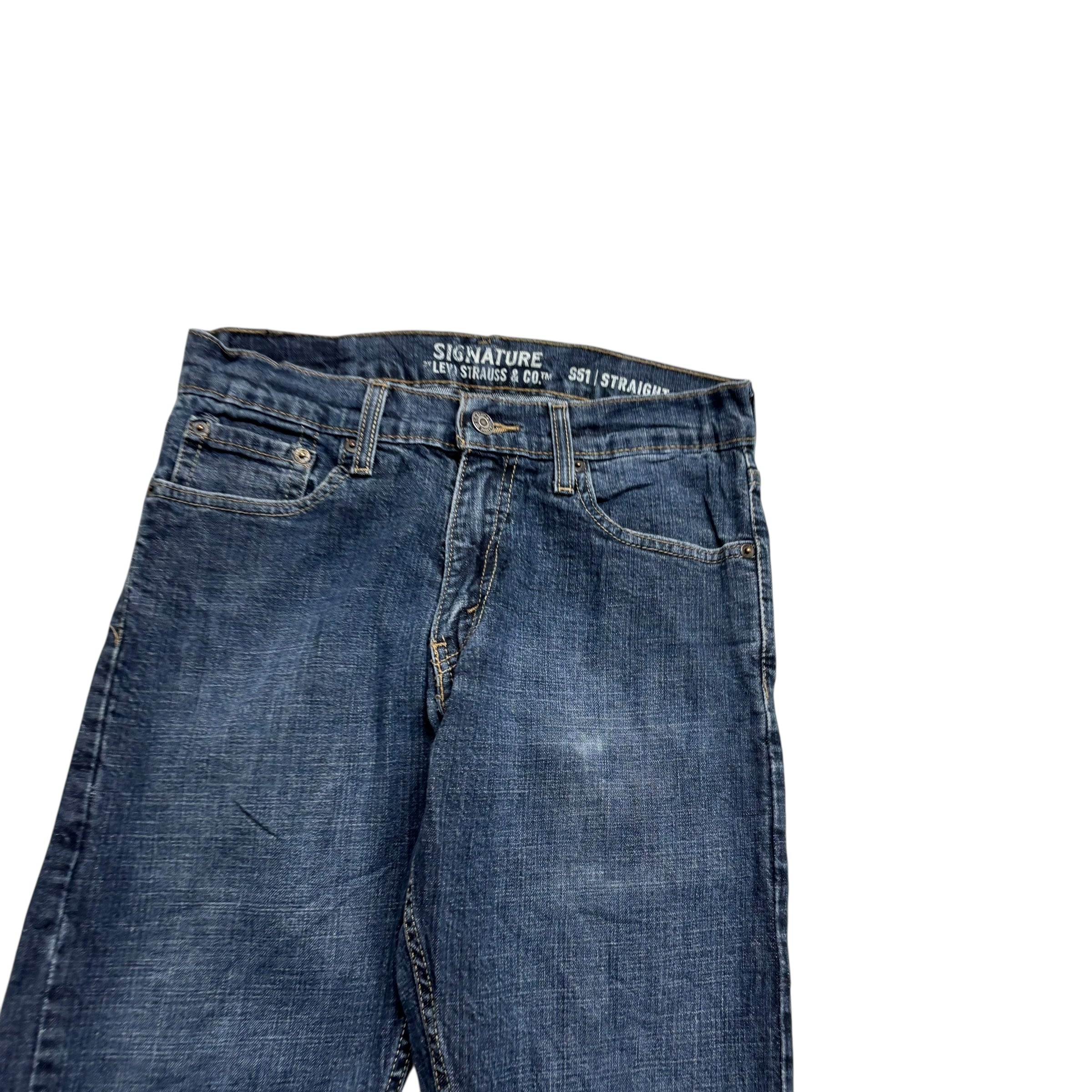 Levis Signature Jeans W29 L30 Mens Dark Blue Regular Straight Fit Stretch