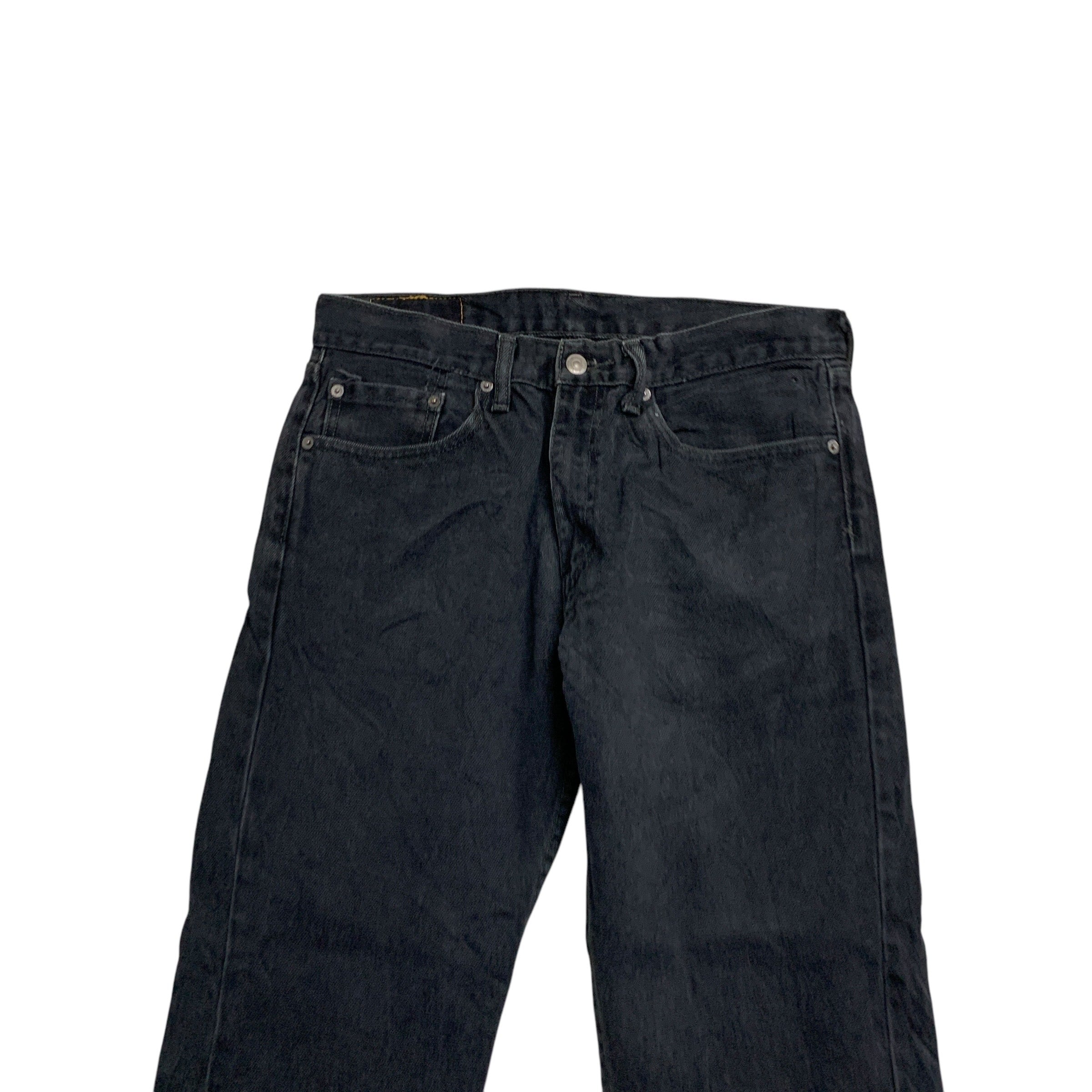 Levis 505 Jeans W32 L26 Mens Black Regular Straight Fit Denim