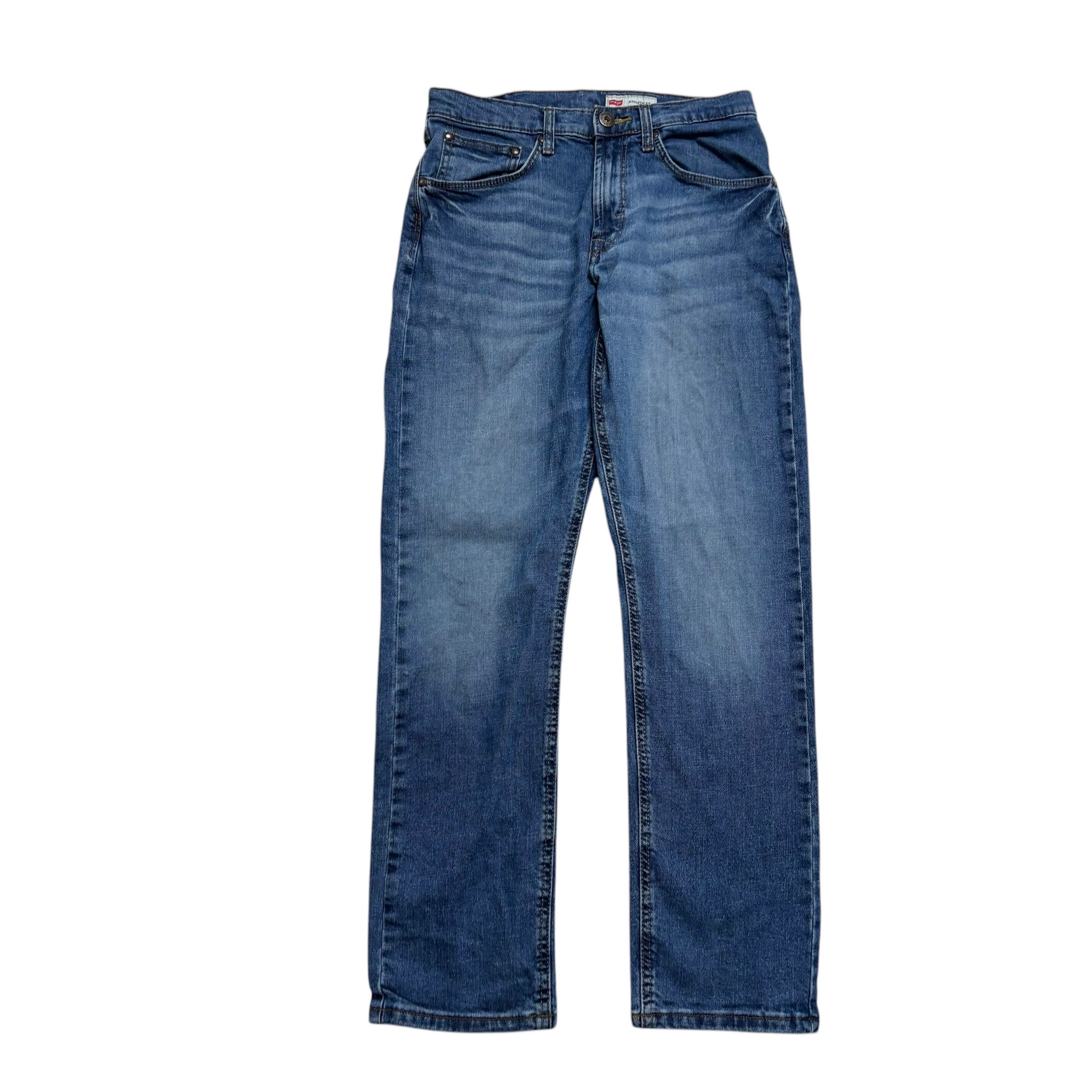 Wrangler Jeans W29 L30 Mens Mid Blue Athletic Tapered Fit Stretch Denim