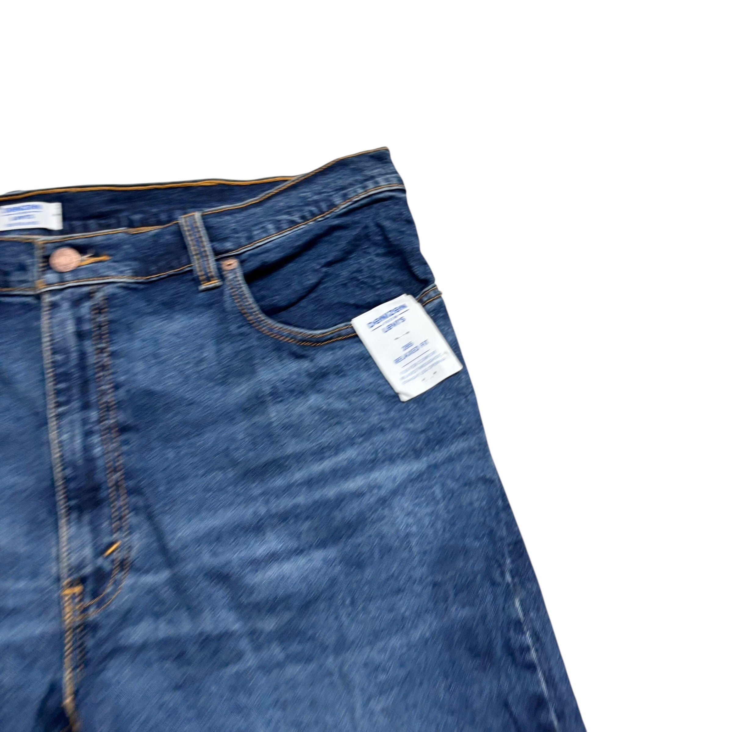 Levis Denizen Jeans W40 L32 Mens Dark Blue Relaxed Straight Stretch Denim (E)