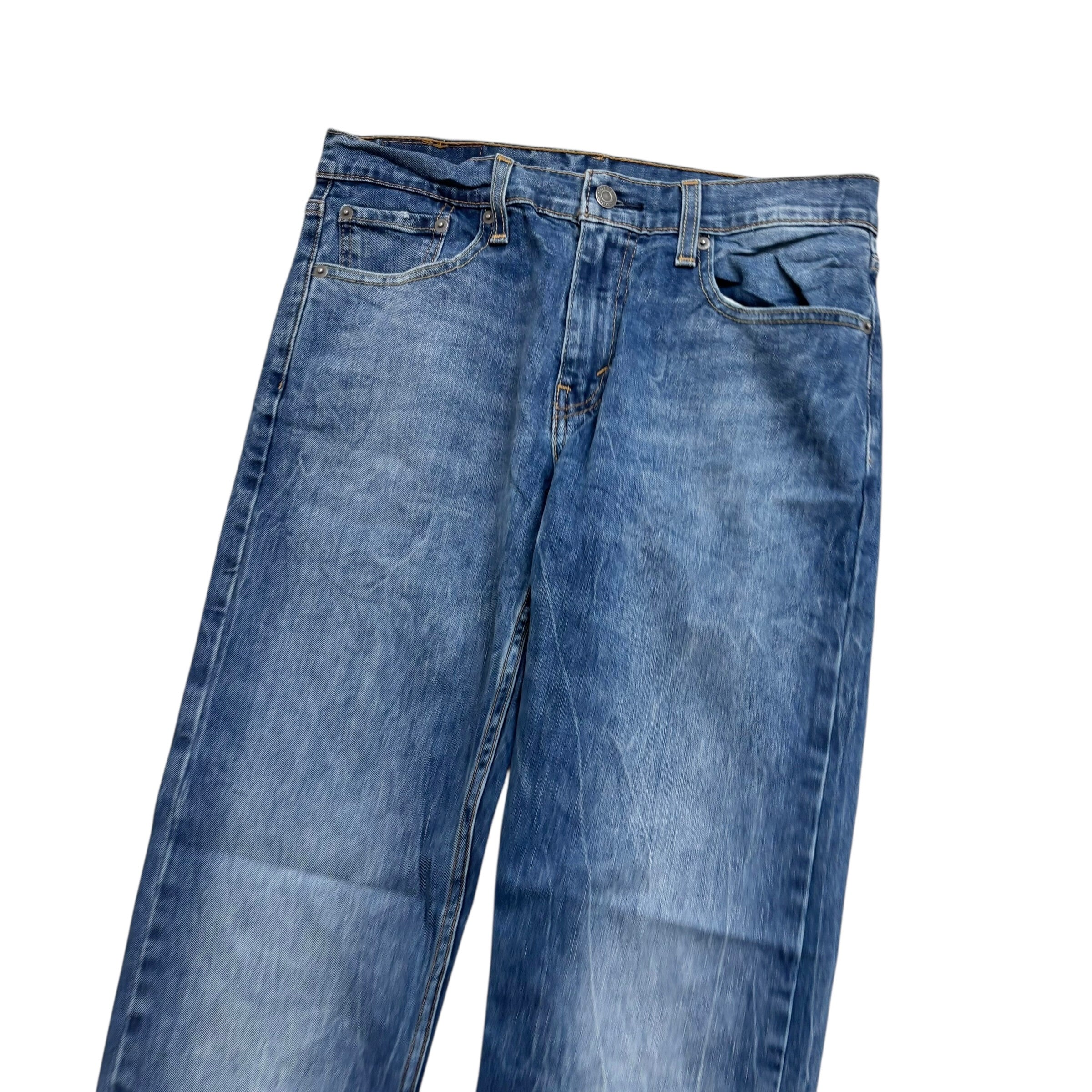 Levis 502 Jeans W30 L31 Mens Mid Blue Regular Tapered Fit Stretch Denim (E)